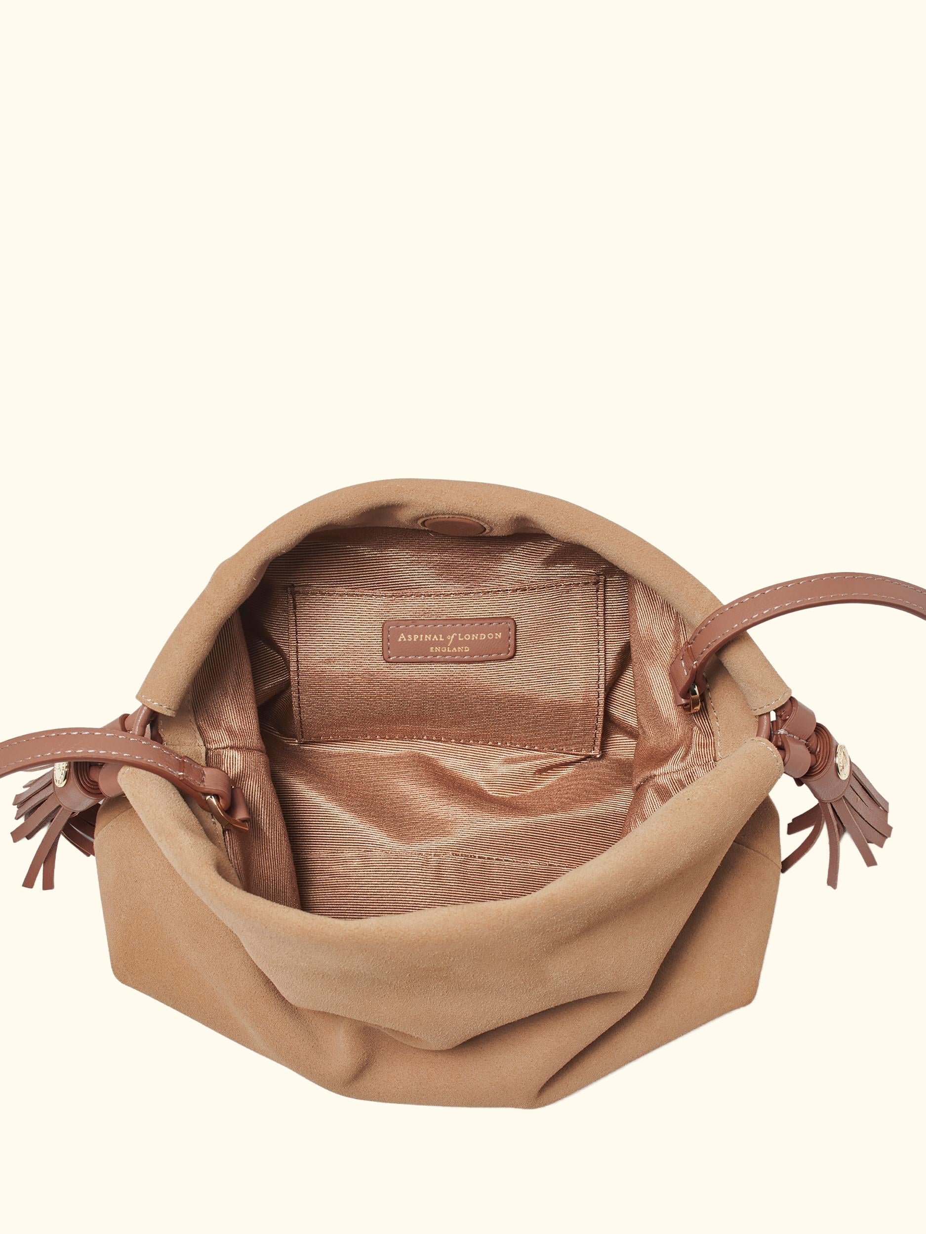 Hudson Large Suede Pouch Crossbody Bag
