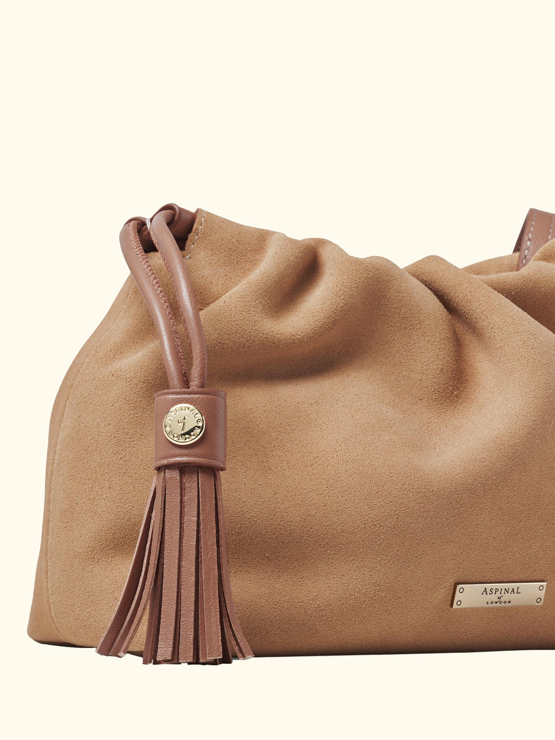 Hudson Large Suede Pouch Crossbody Bag
