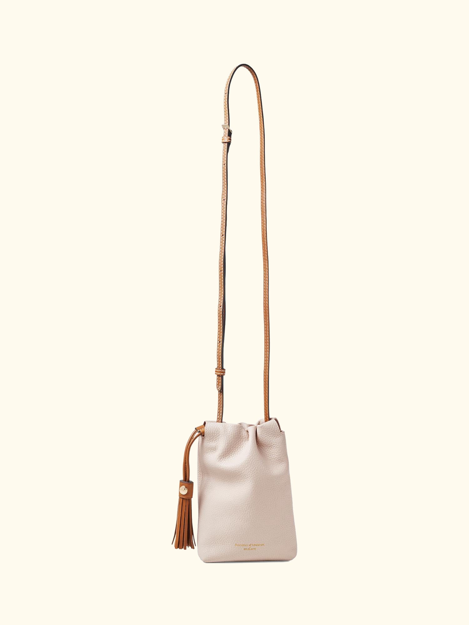 Hudson Leather Pouch Crossbody Bag, Neutral