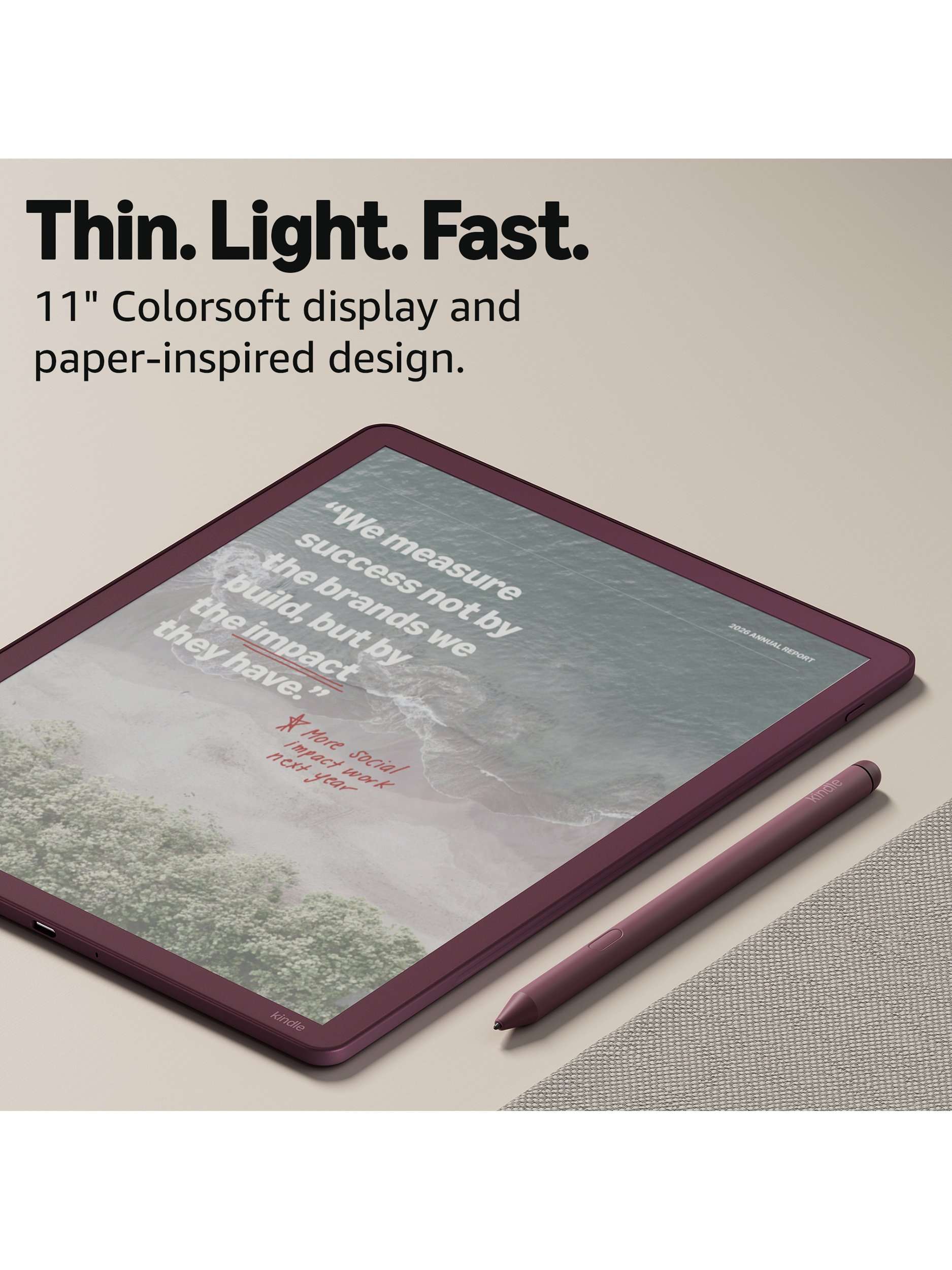 Kindle Scribe Colorsoft (2025) eReader with Premium Pen, 11” Colour Illuminated Touch Screen, 64GB, Fig