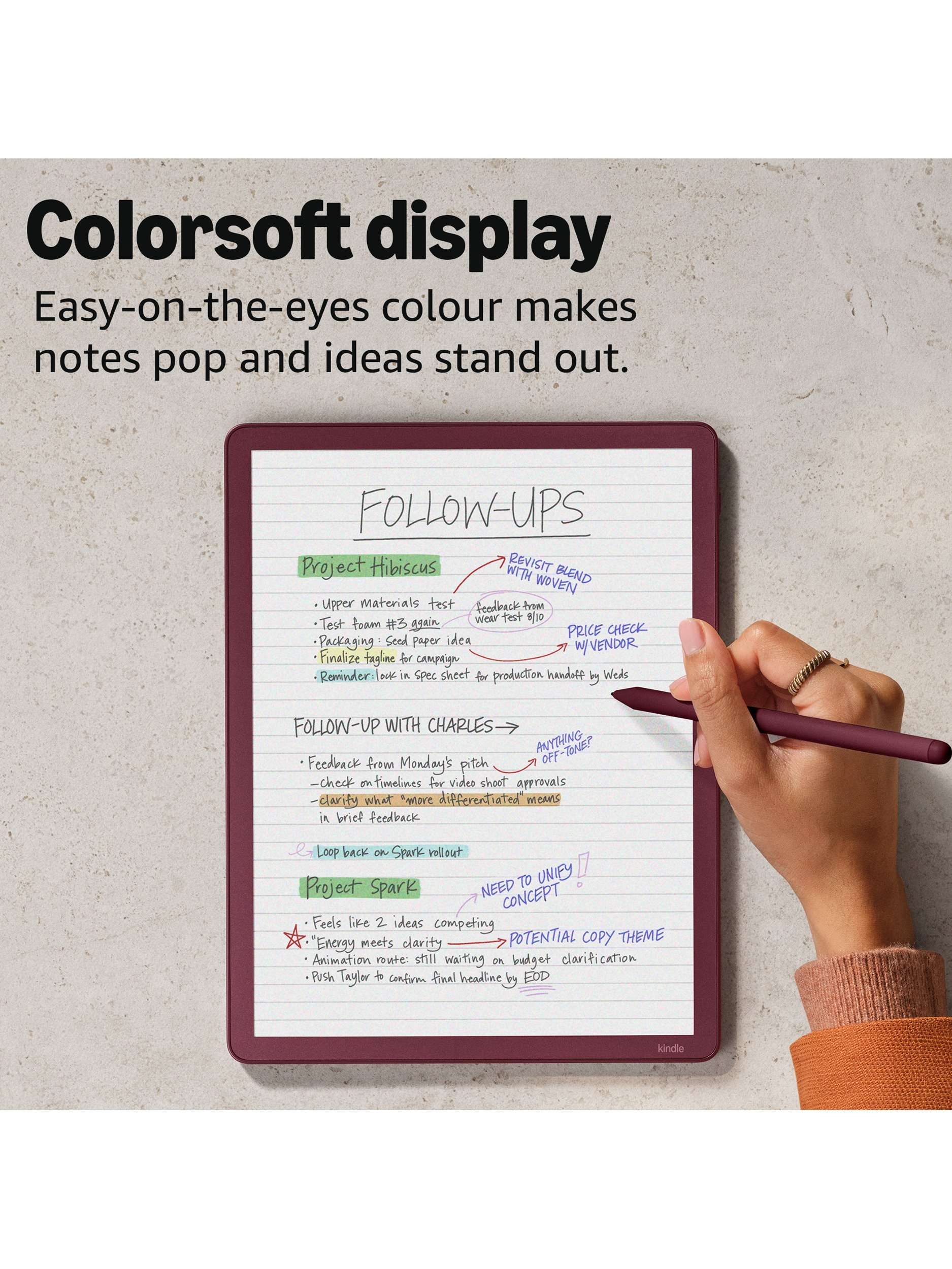 Kindle Scribe Colorsoft (2025) eReader with Premium Pen, 11” Colour Illuminated Touch Screen, 64GB, Fig