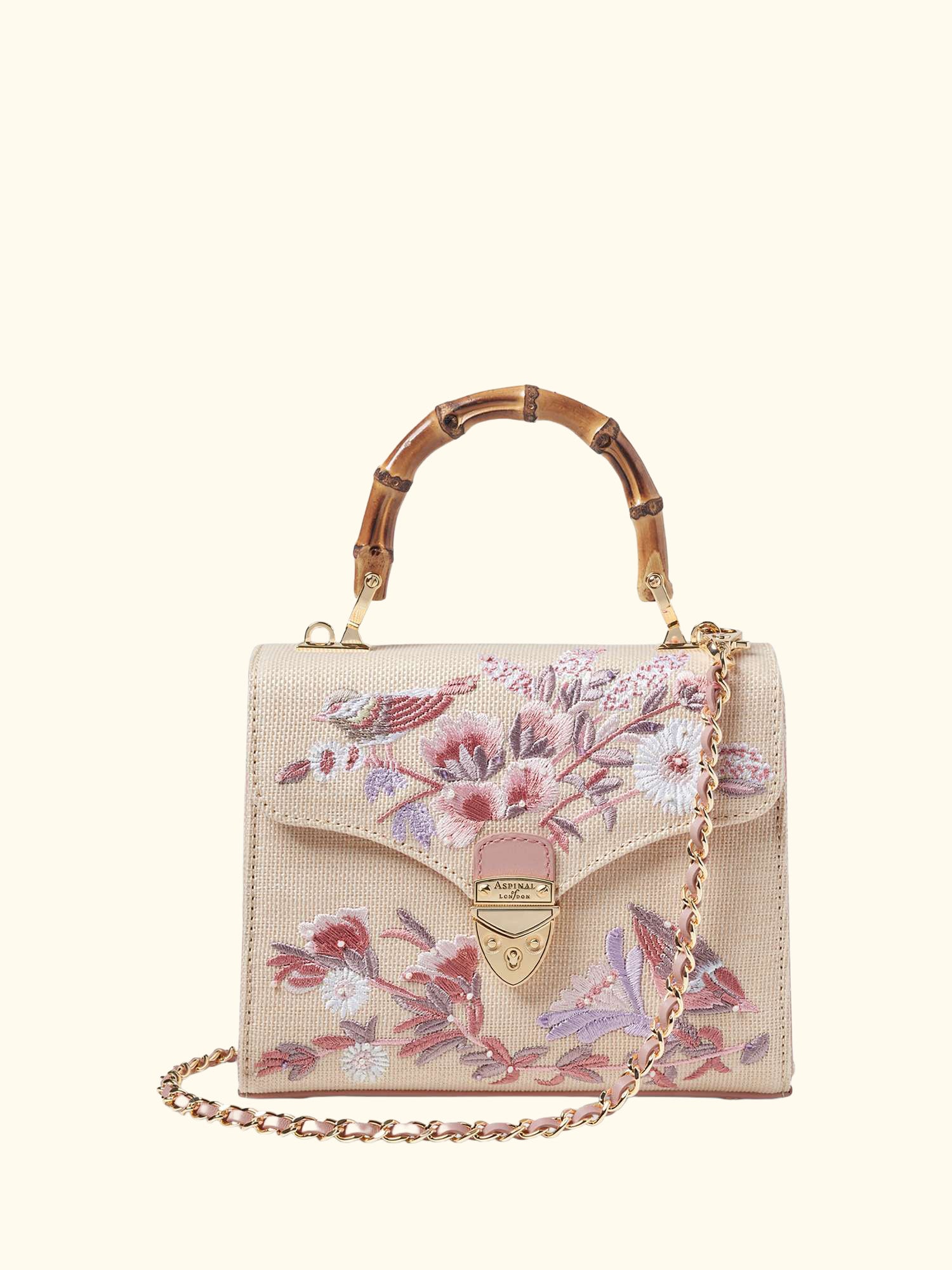 Mayfair Embroidered Canvas Grab Bag, Rose