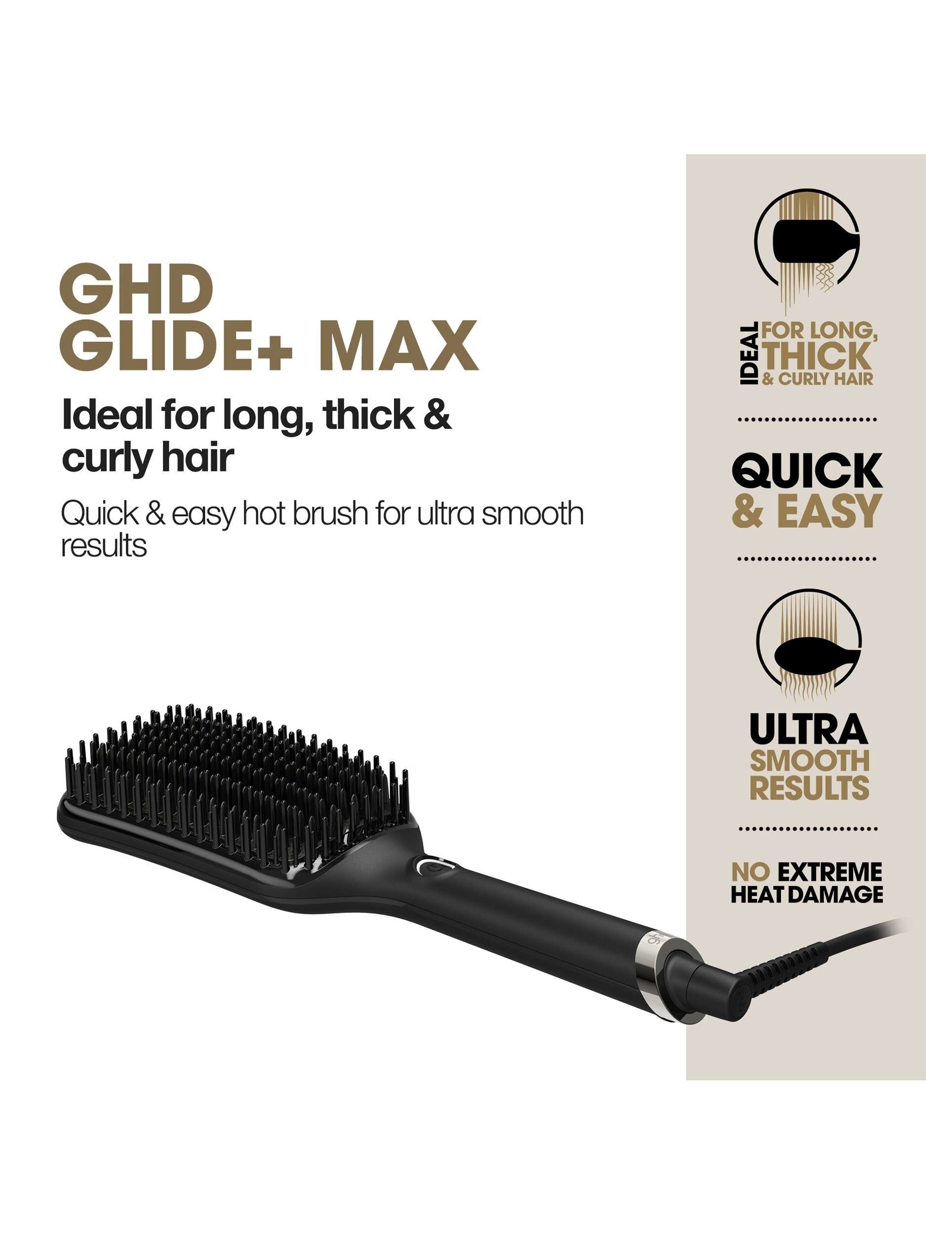 Glide + Max Hot Brush Hair Styler, Black