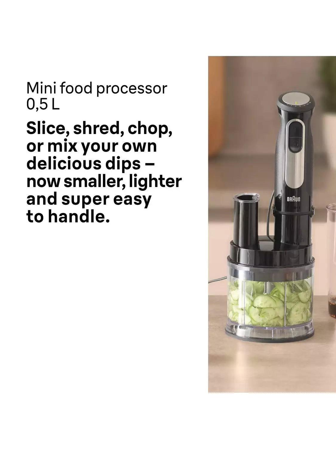 Braun MQ55755M MultiQuick 5 Pro Hand Food Blender, Black