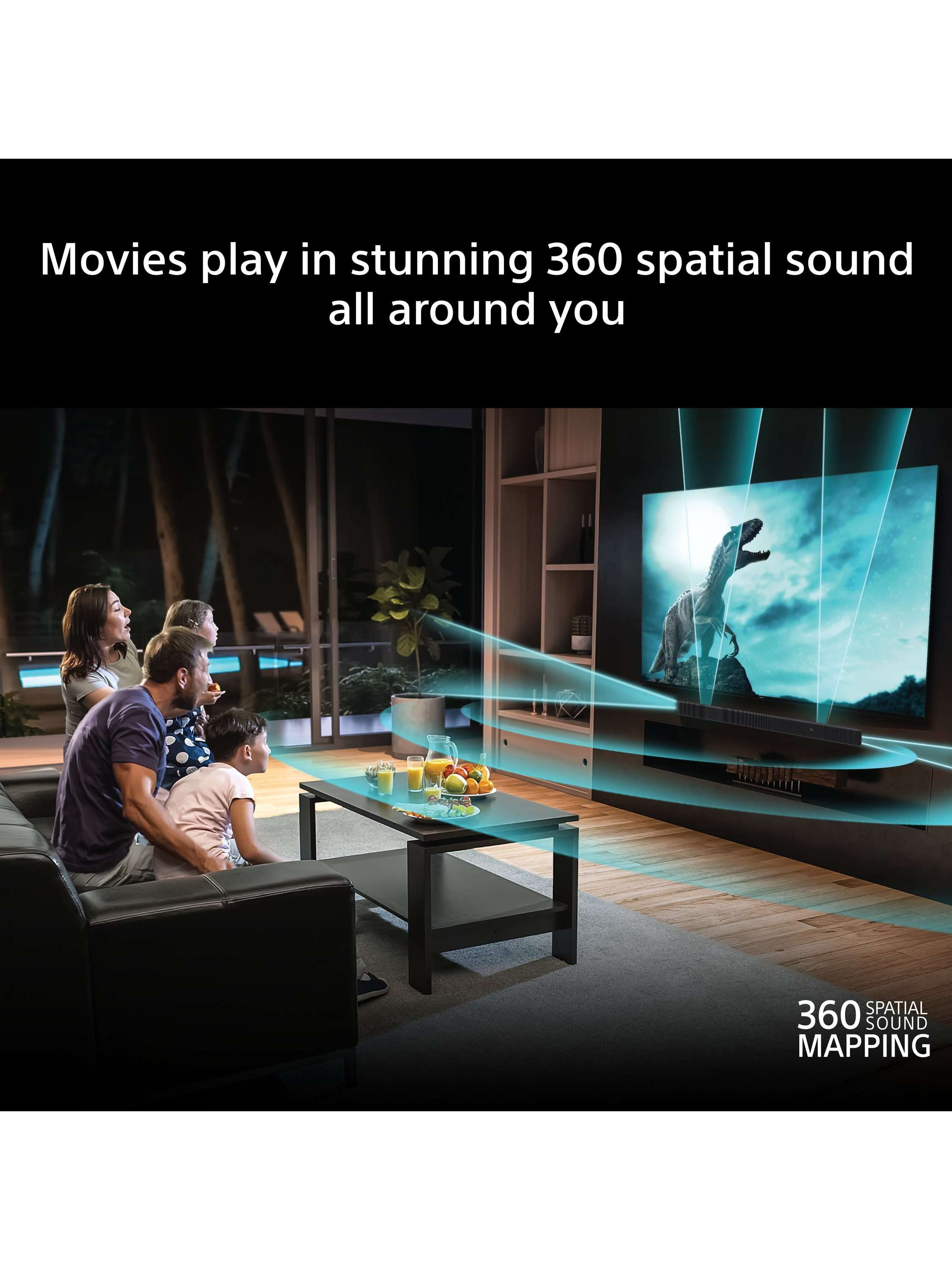 Bravia Theatre Bar 7 HT-A7100 Wi-Fi Bluetooth All-In-One Soundbar with 360 Spatial Sound Mapping, Dolby Atmos & DTS:X, Black