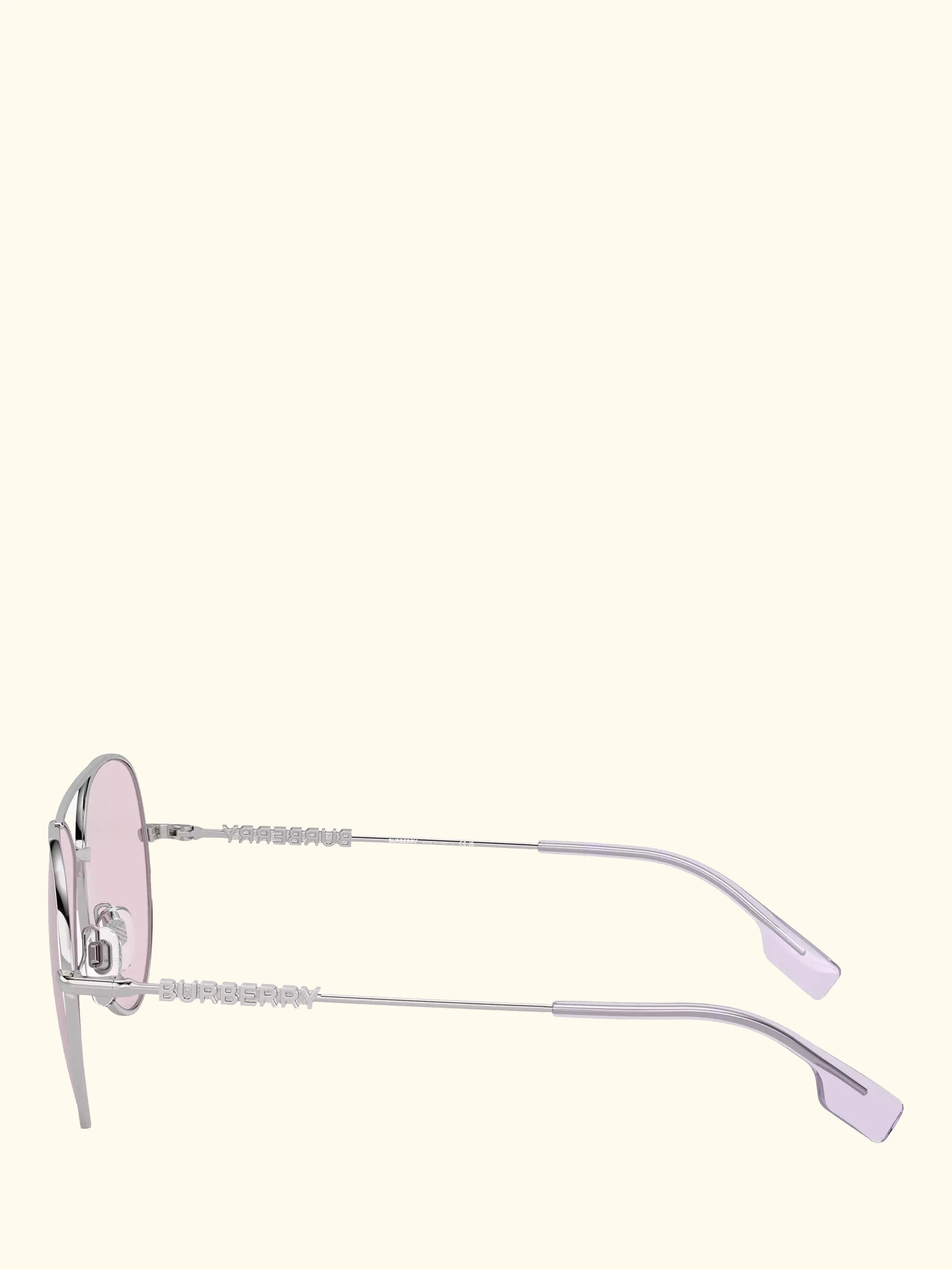 Burberry BE3147 Women's Oval Sunglasses, Silver/Pink