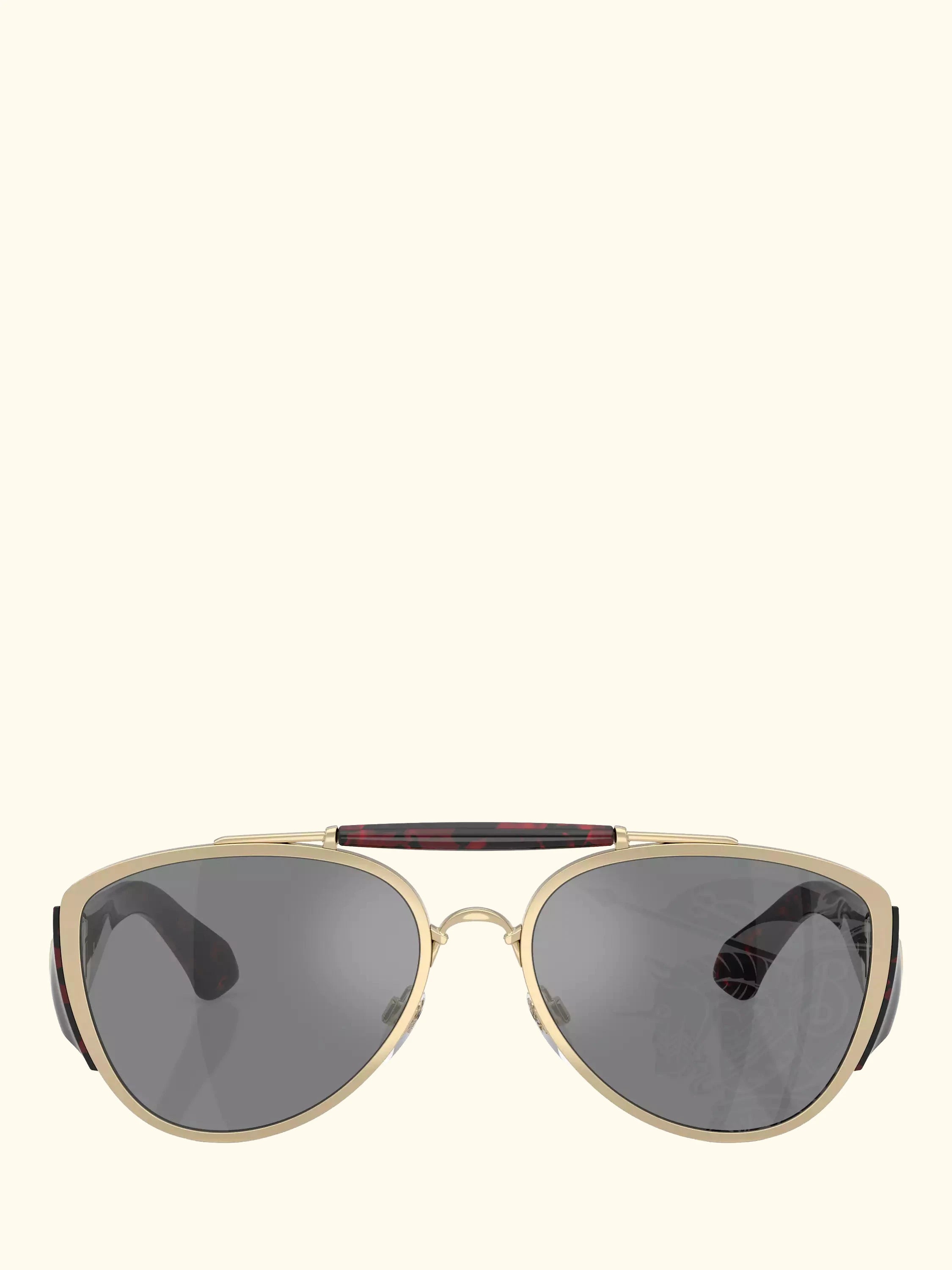 Burberry BE3161 Unisex Aviator Sunglasses, Light Gold/Grey