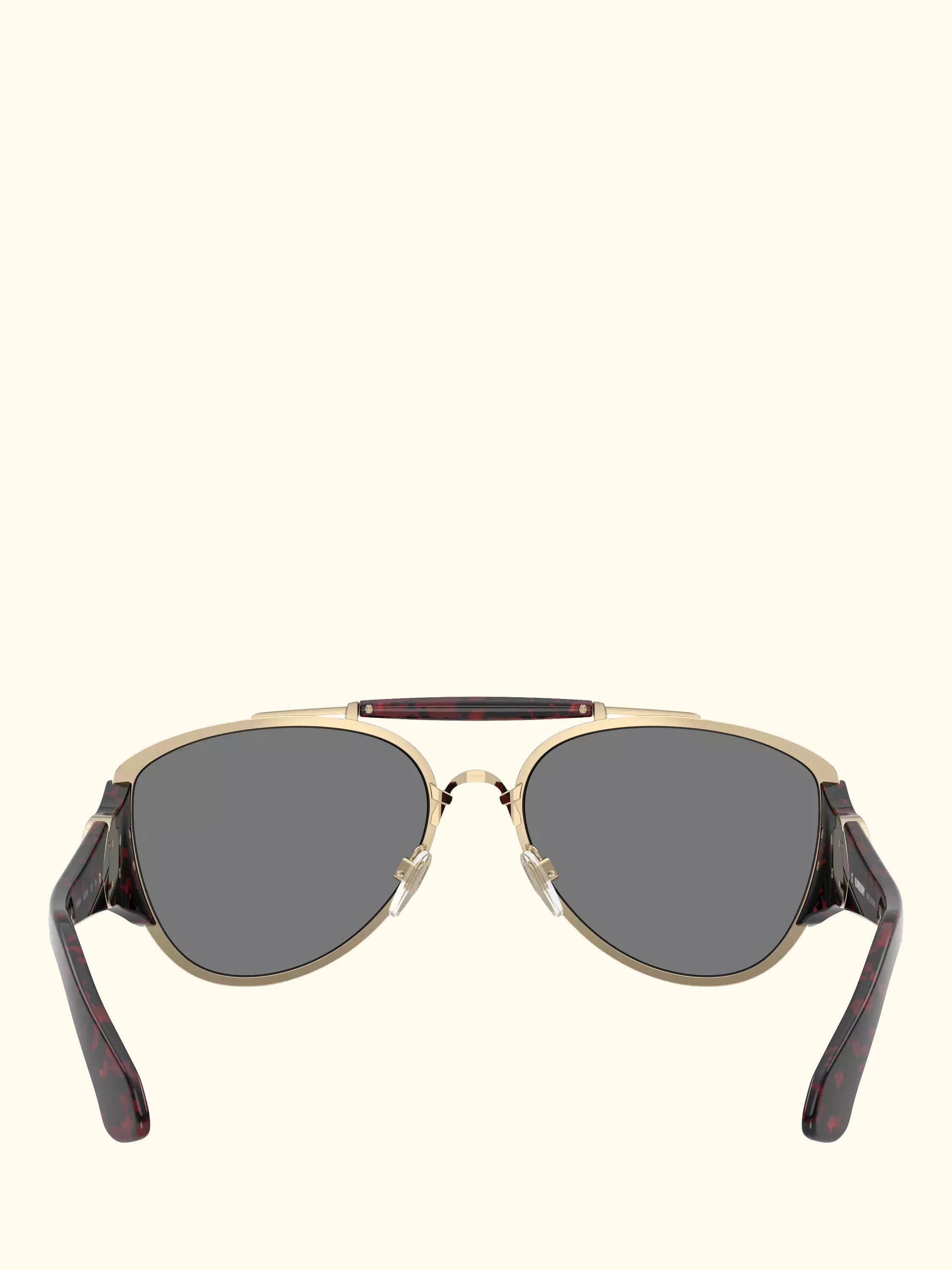 Burberry BE3161 Unisex Aviator Sunglasses, Light Gold/Grey