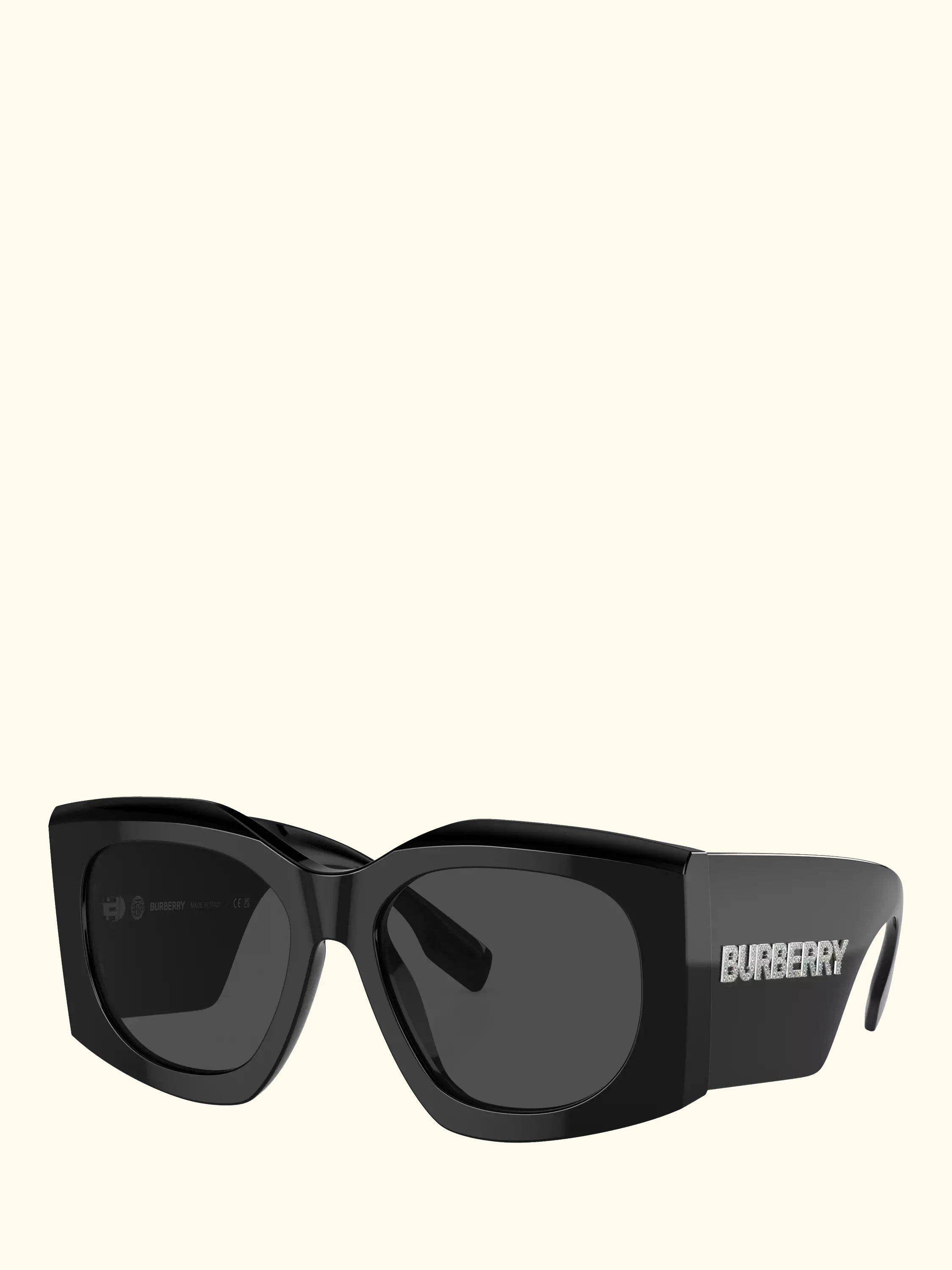 Burberry BE4388U Women's Irregular Sunglasses, Black/Grey