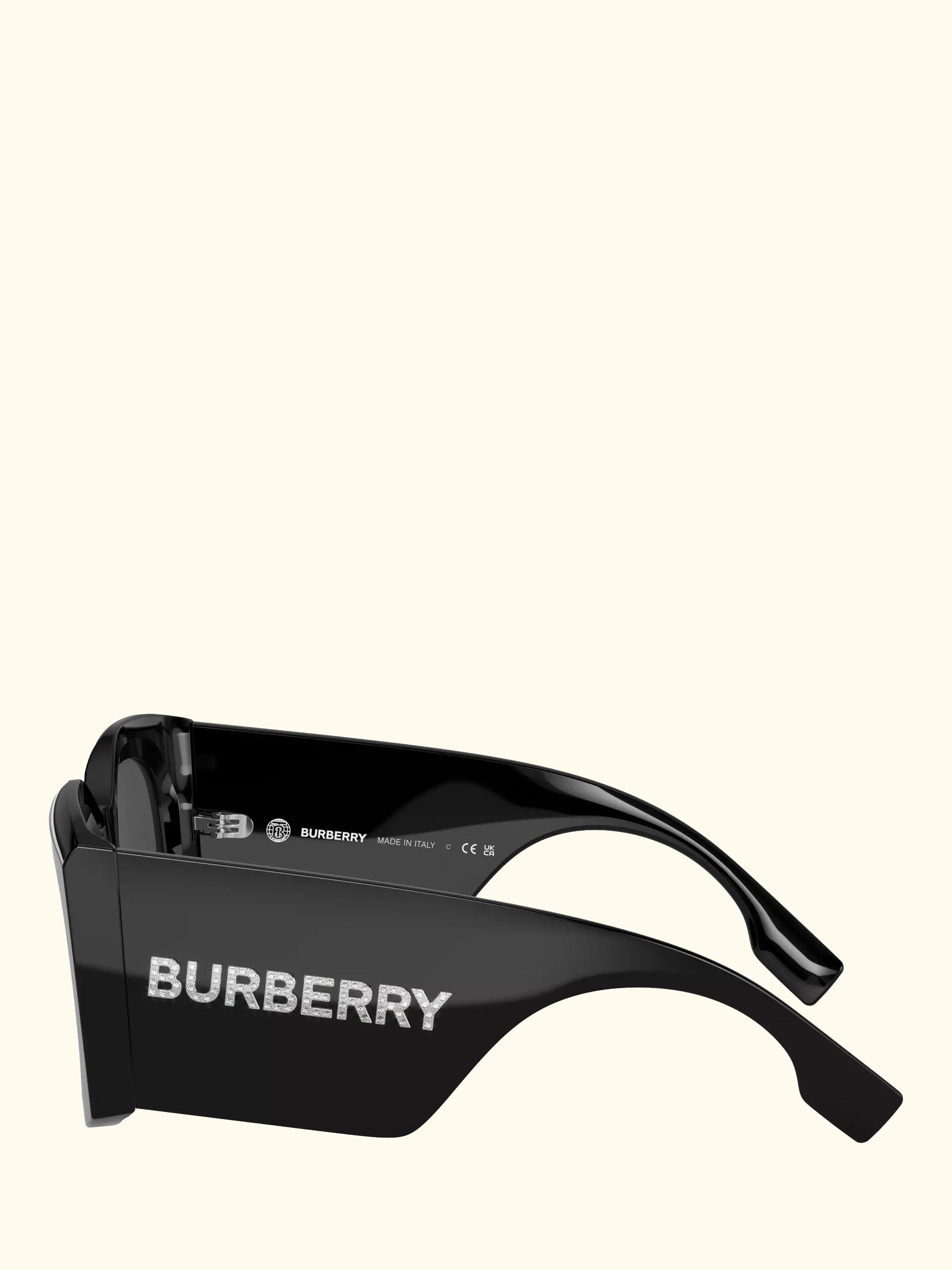 Burberry BE4388U Women's Irregular Sunglasses, Black/Grey