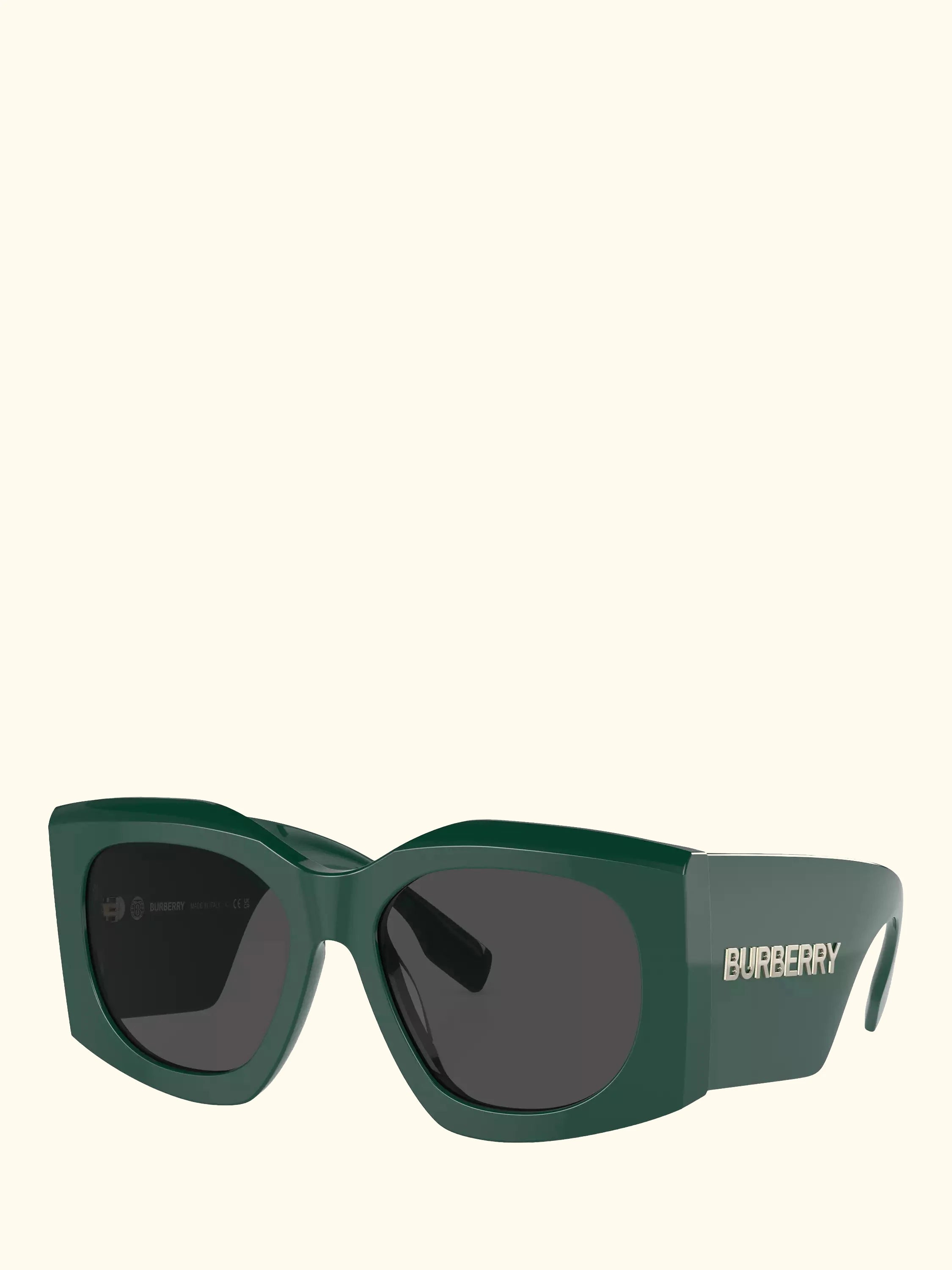 Burberry BE4388U Women's Irregular Sunglasses, Green/Grey