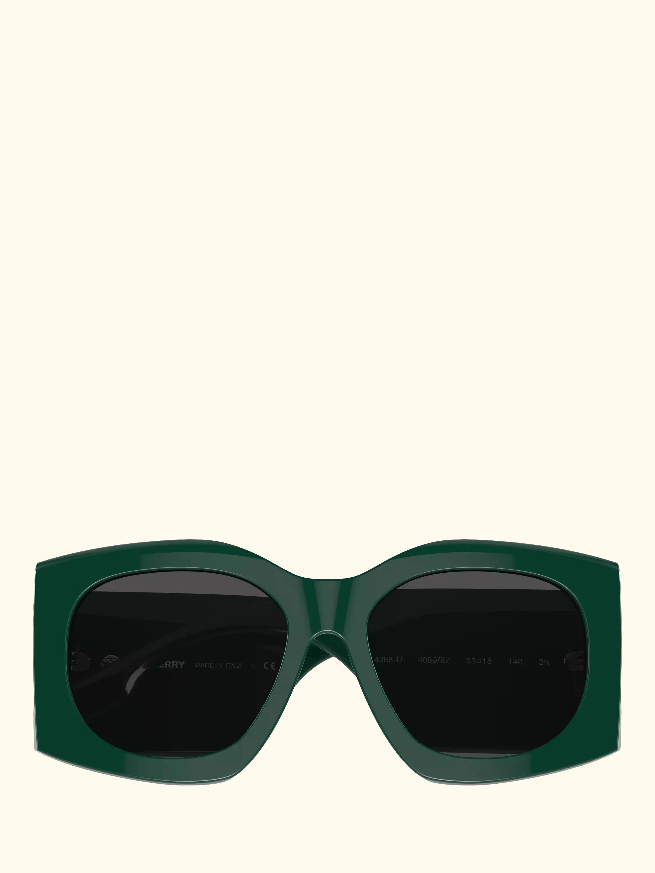 Burberry BE4388U Women's Irregular Sunglasses, Green/Grey