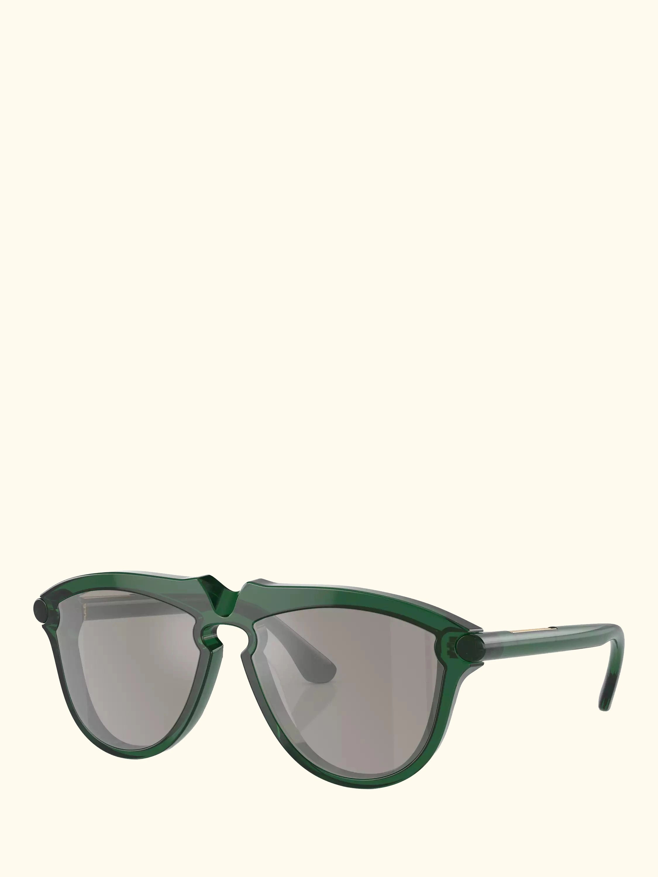 Burberry BE4417U Men's Irregular Sunglasses, Green/Silver