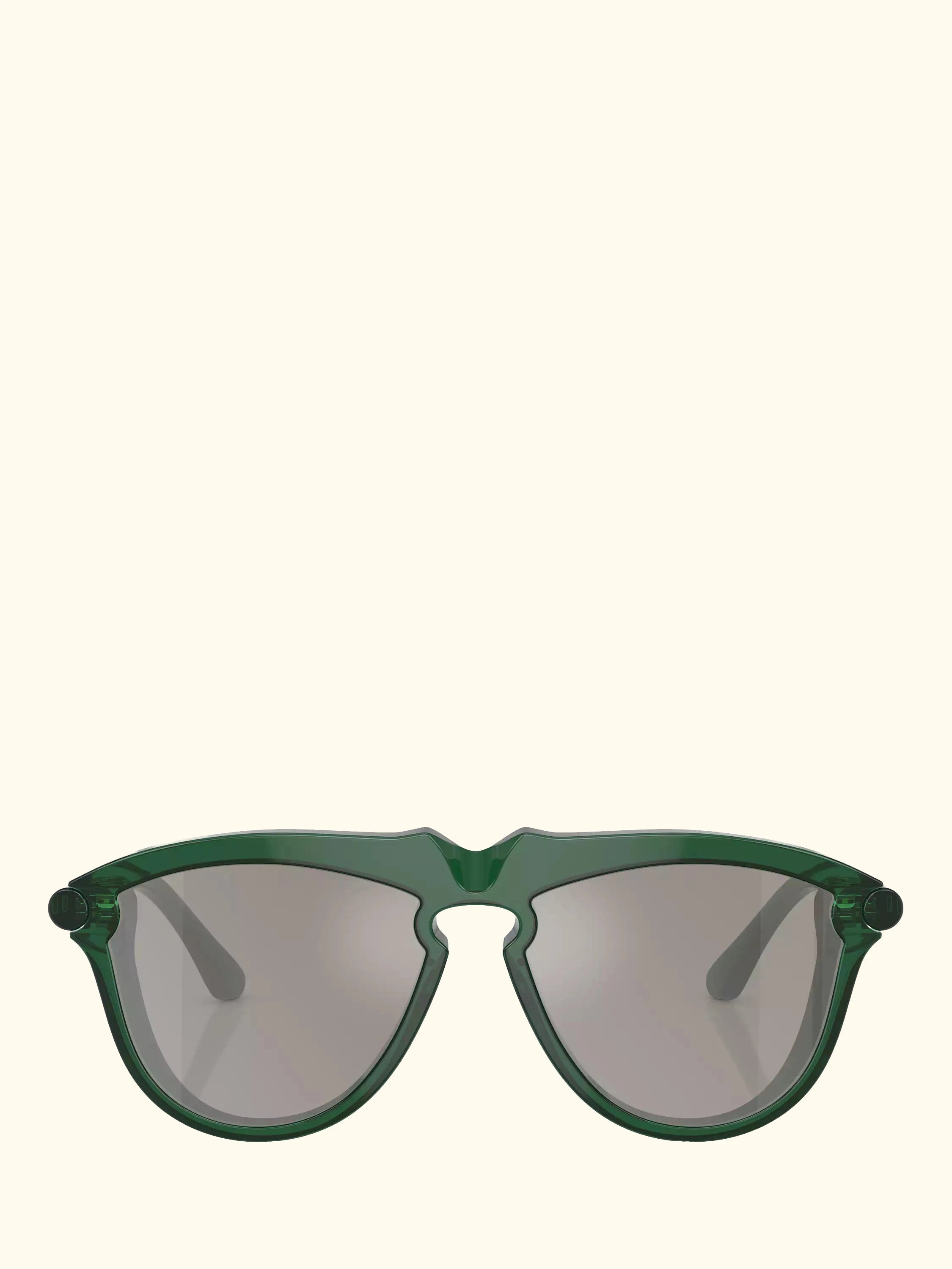 Burberry BE4417U Men's Irregular Sunglasses, Green/Silver