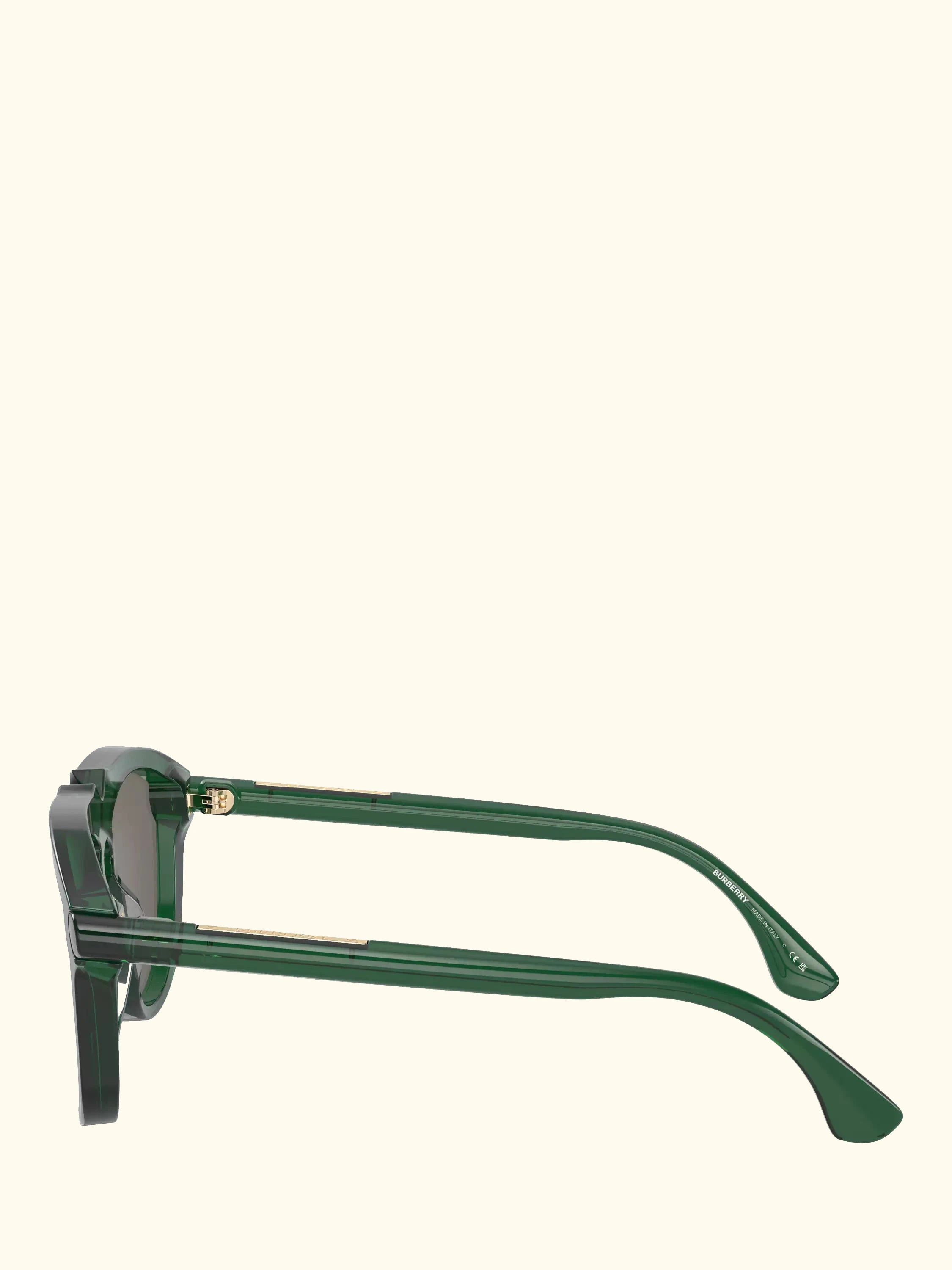 Burberry BE4417U Men's Irregular Sunglasses, Green/Silver