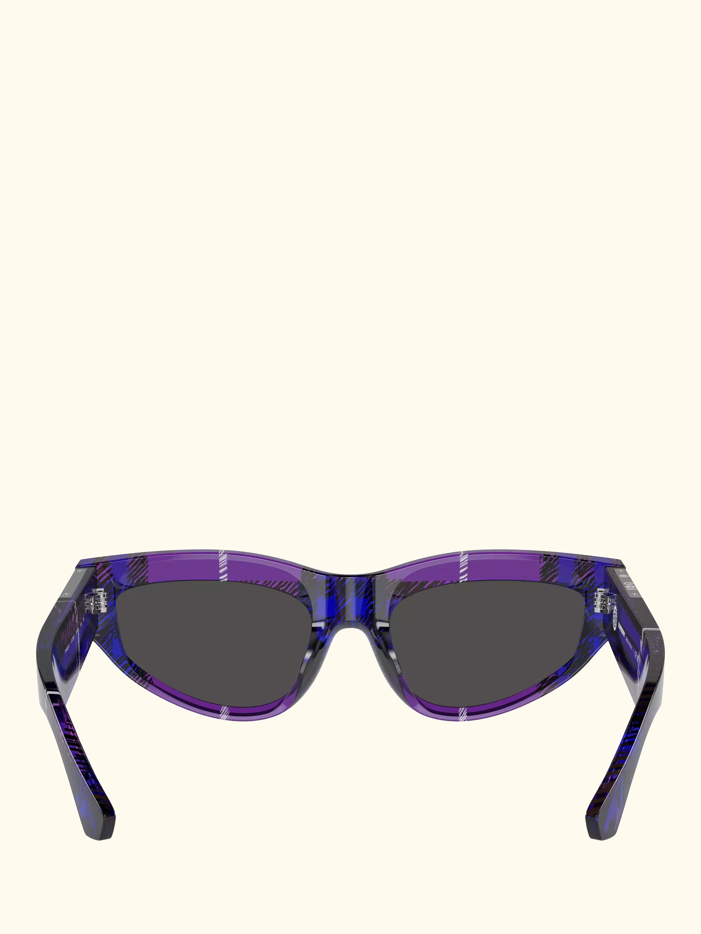 Burberry BE4425U Women's Cat's Eye Sunglasses, Check Violet/Grey