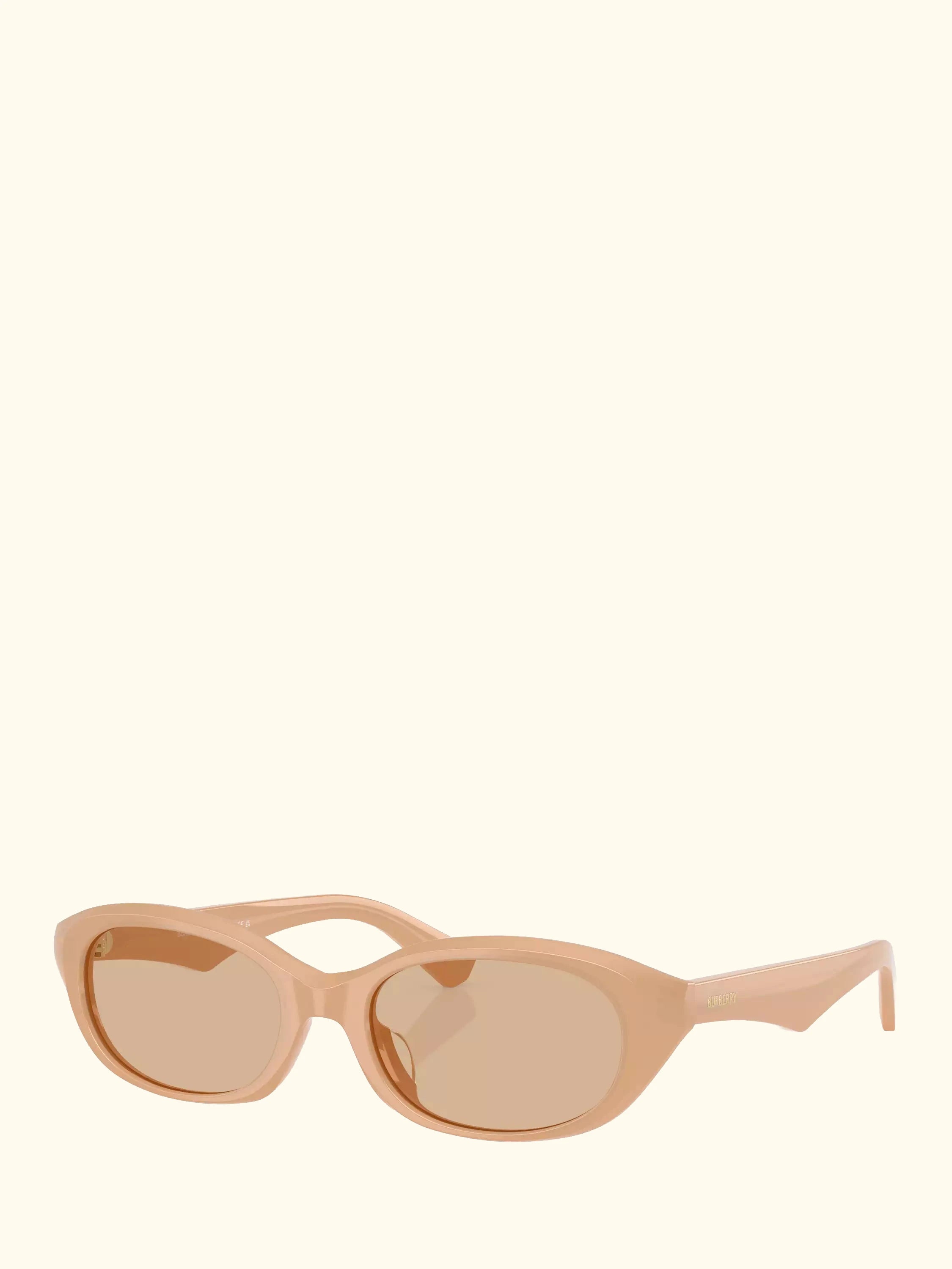 Burberry BE4447D Women's Oval Sunglasses, Beige/Brown