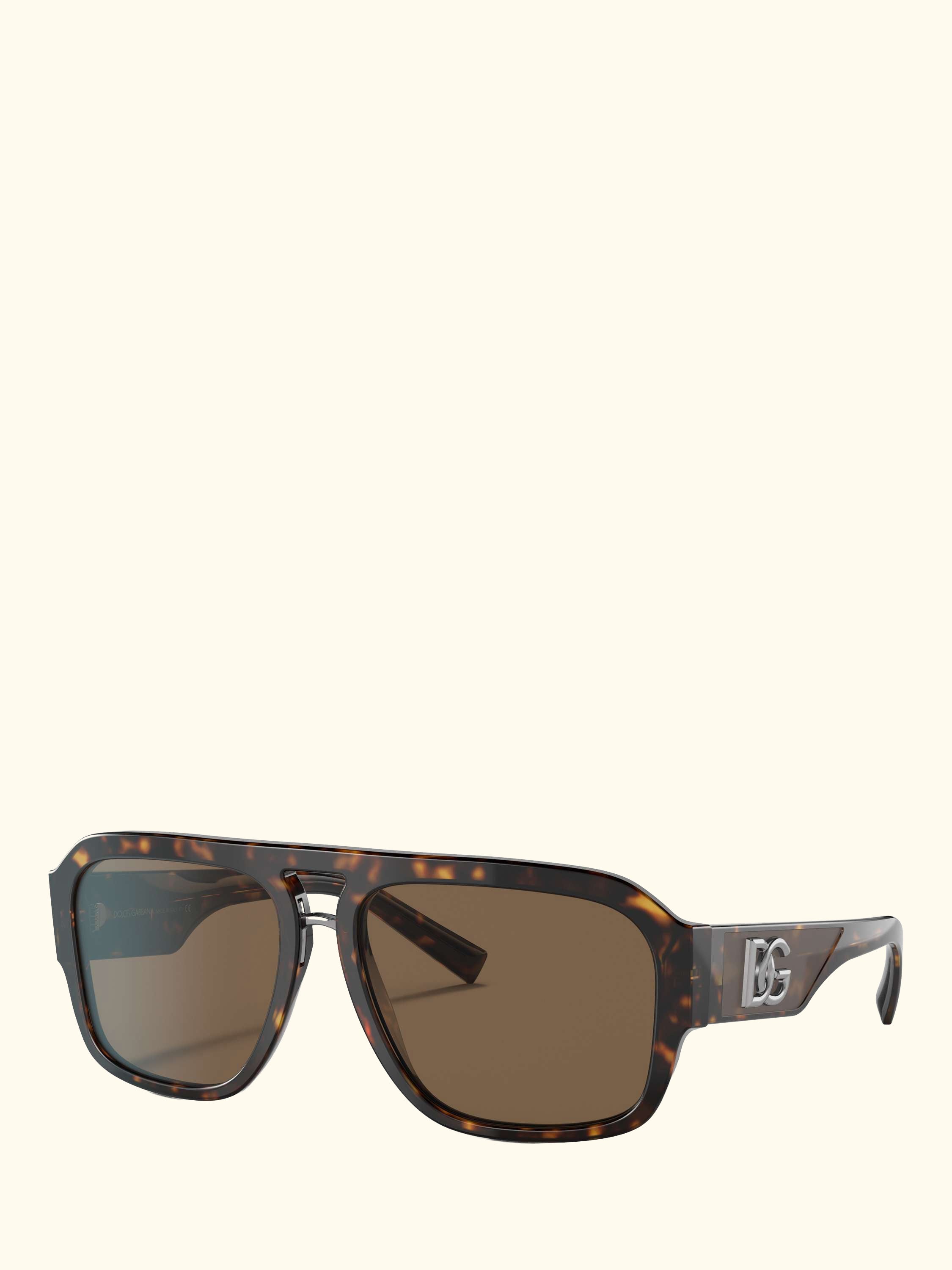 DG4403 Men's Square Sunglasses, Havana/Brown
