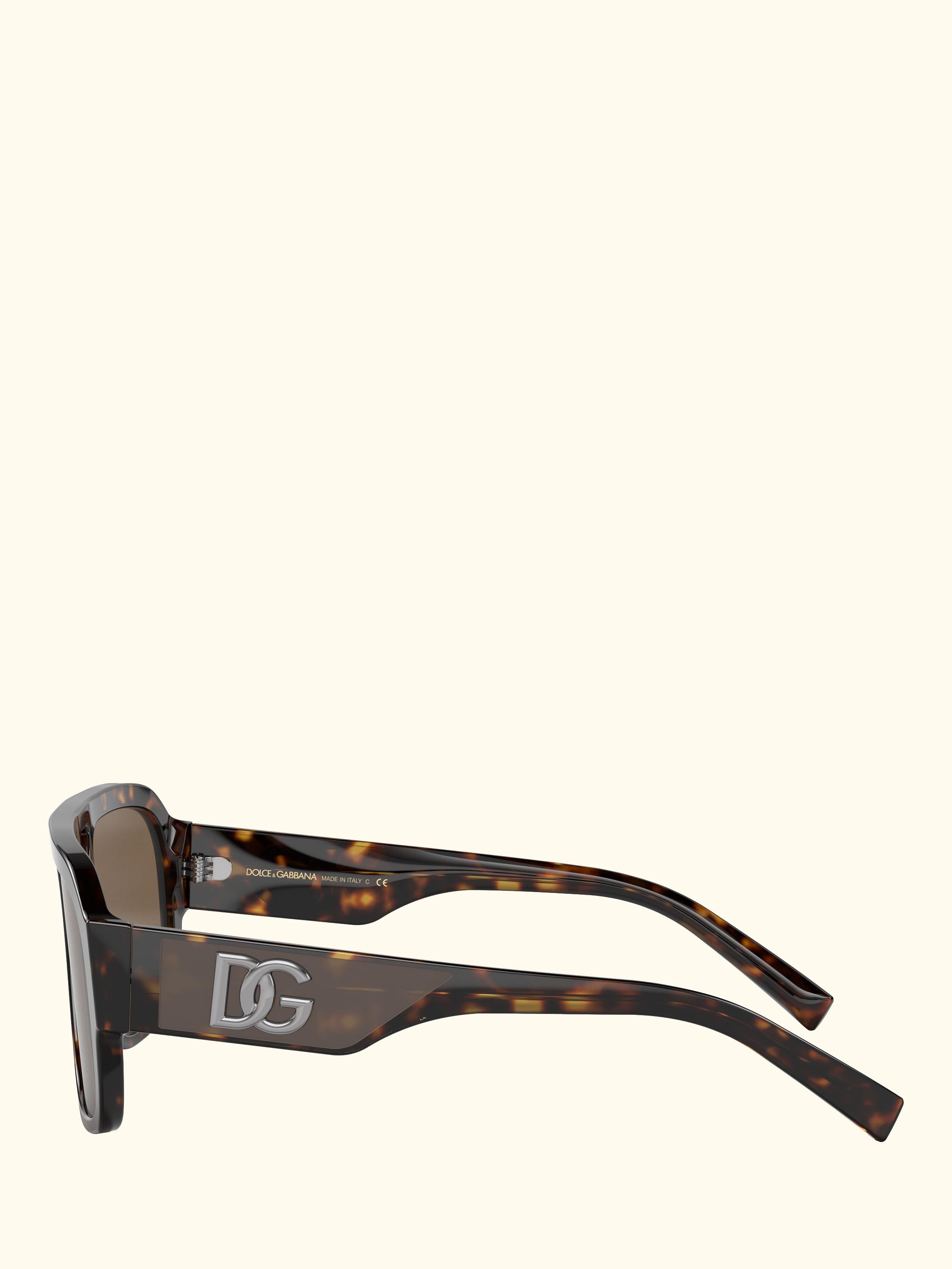 DG4403 Men's Square Sunglasses, Havana/Brown