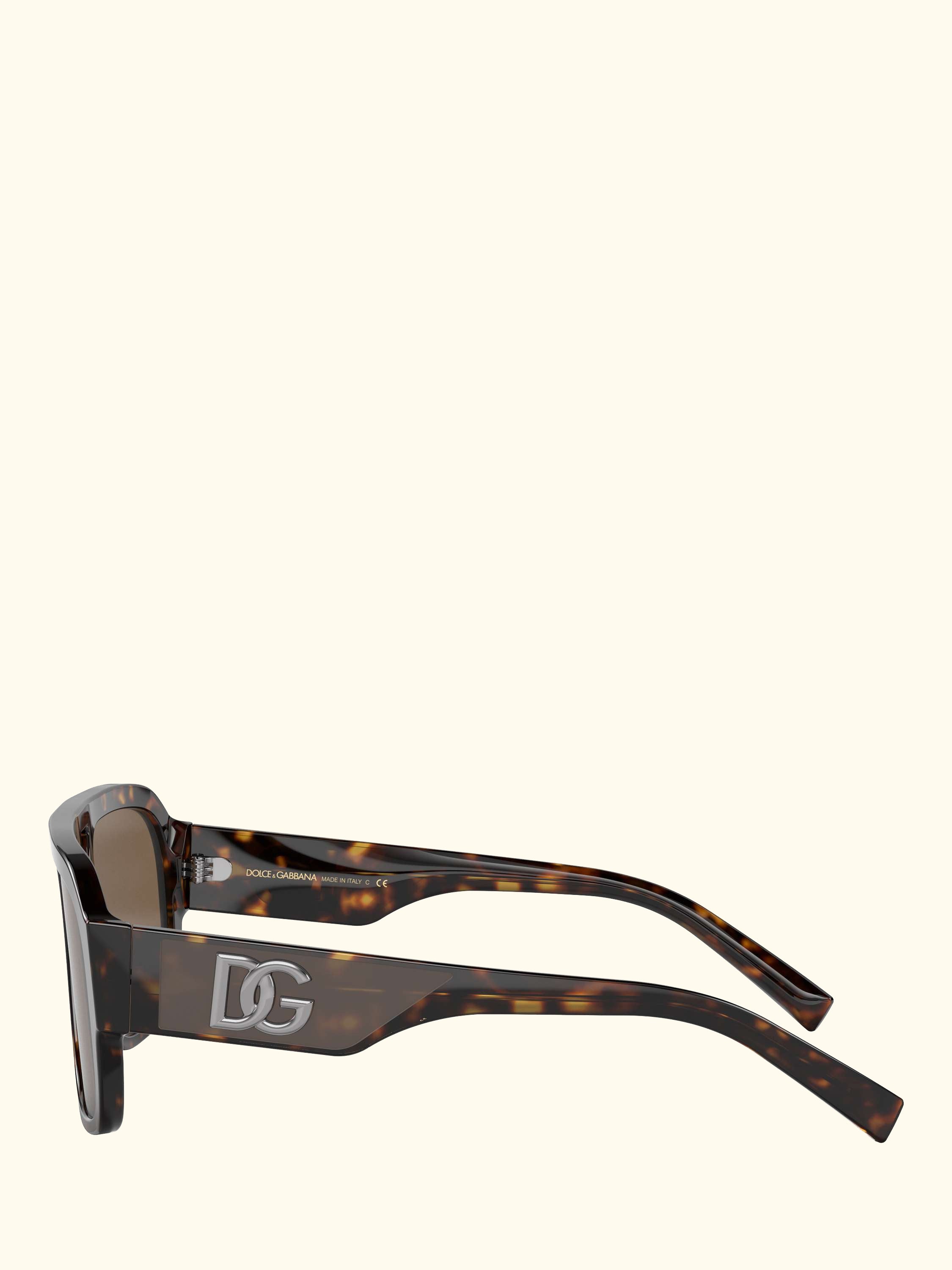 DG4403 Men's Square Sunglasses, Havana/Brown