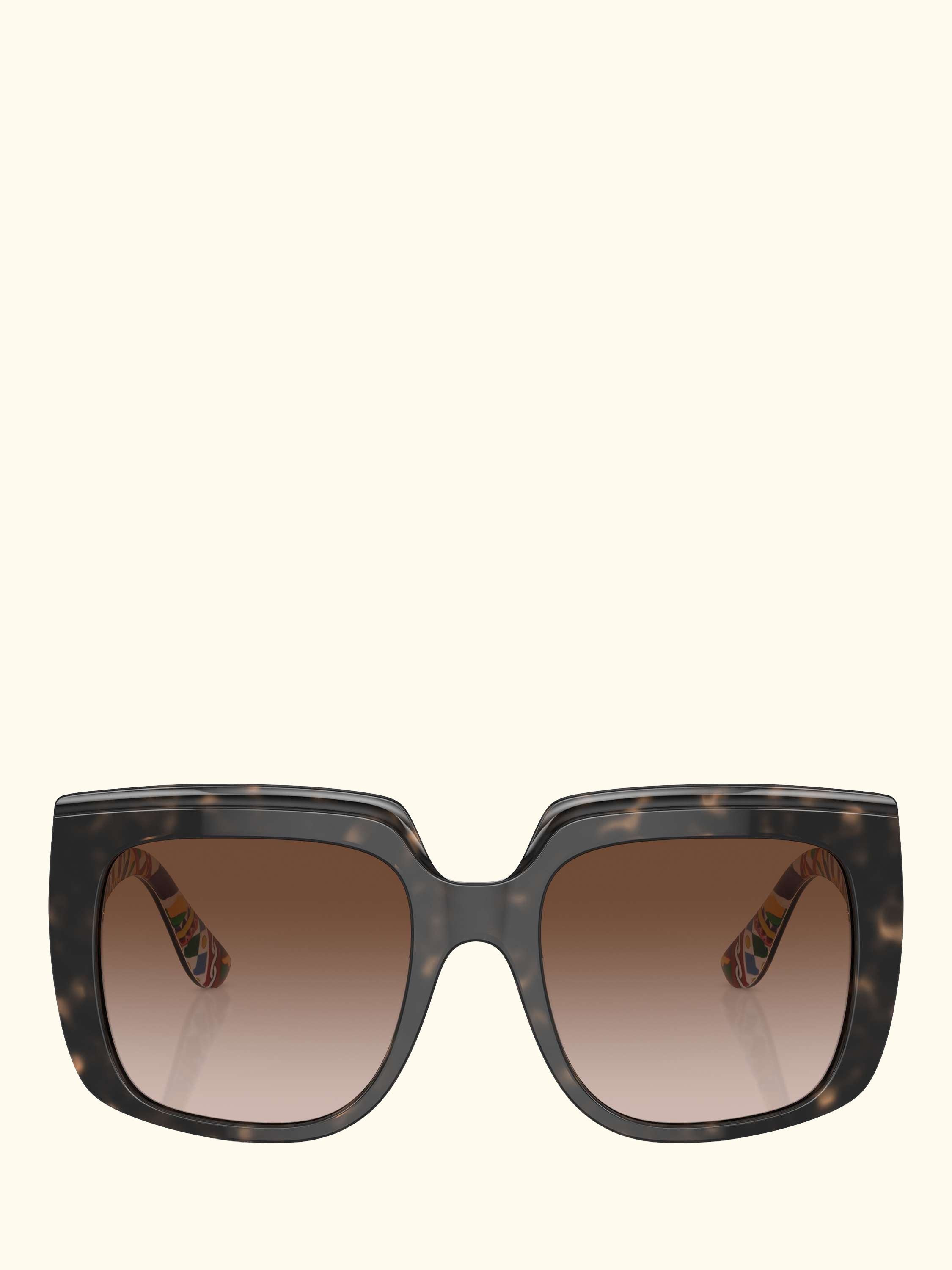 DG4414 Women's Square Gradient Sunglasses, Havana On White Barrow/Brown