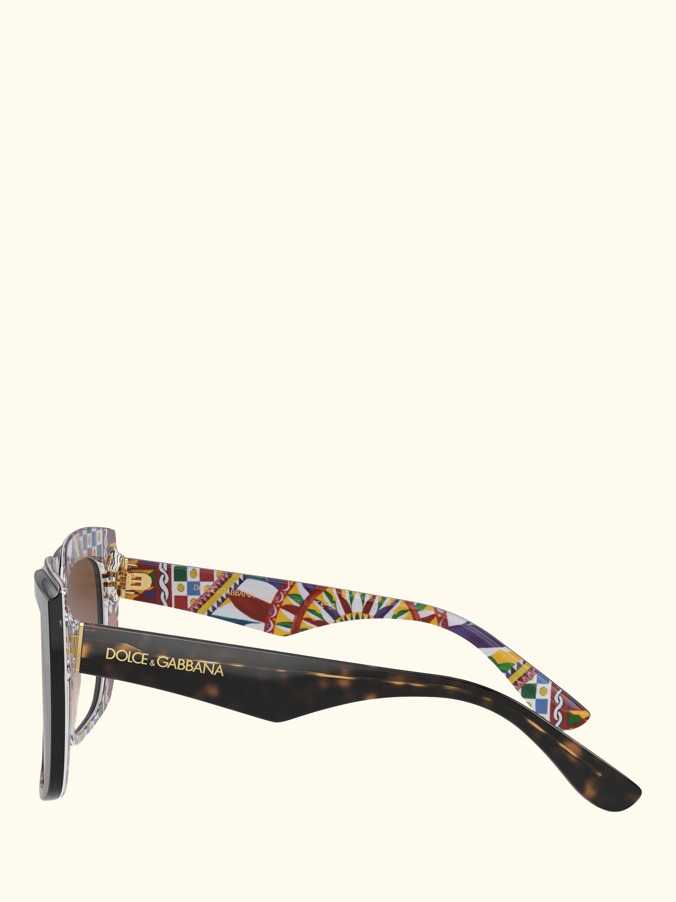 DG4414 Women's Square Gradient Sunglasses, Havana On White Barrow/Brown