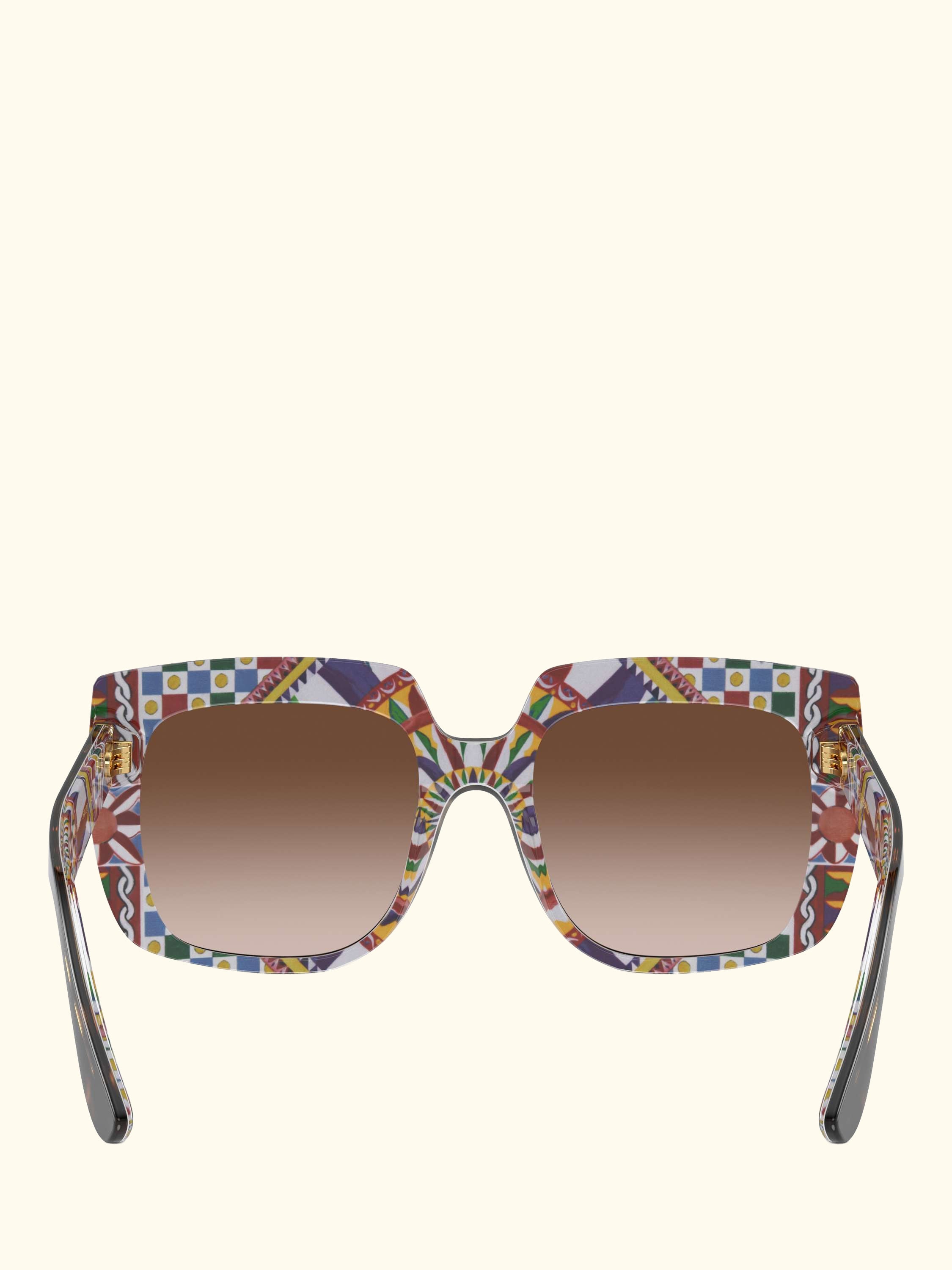 DG4414 Women's Square Gradient Sunglasses, Havana On White Barrow/Brown