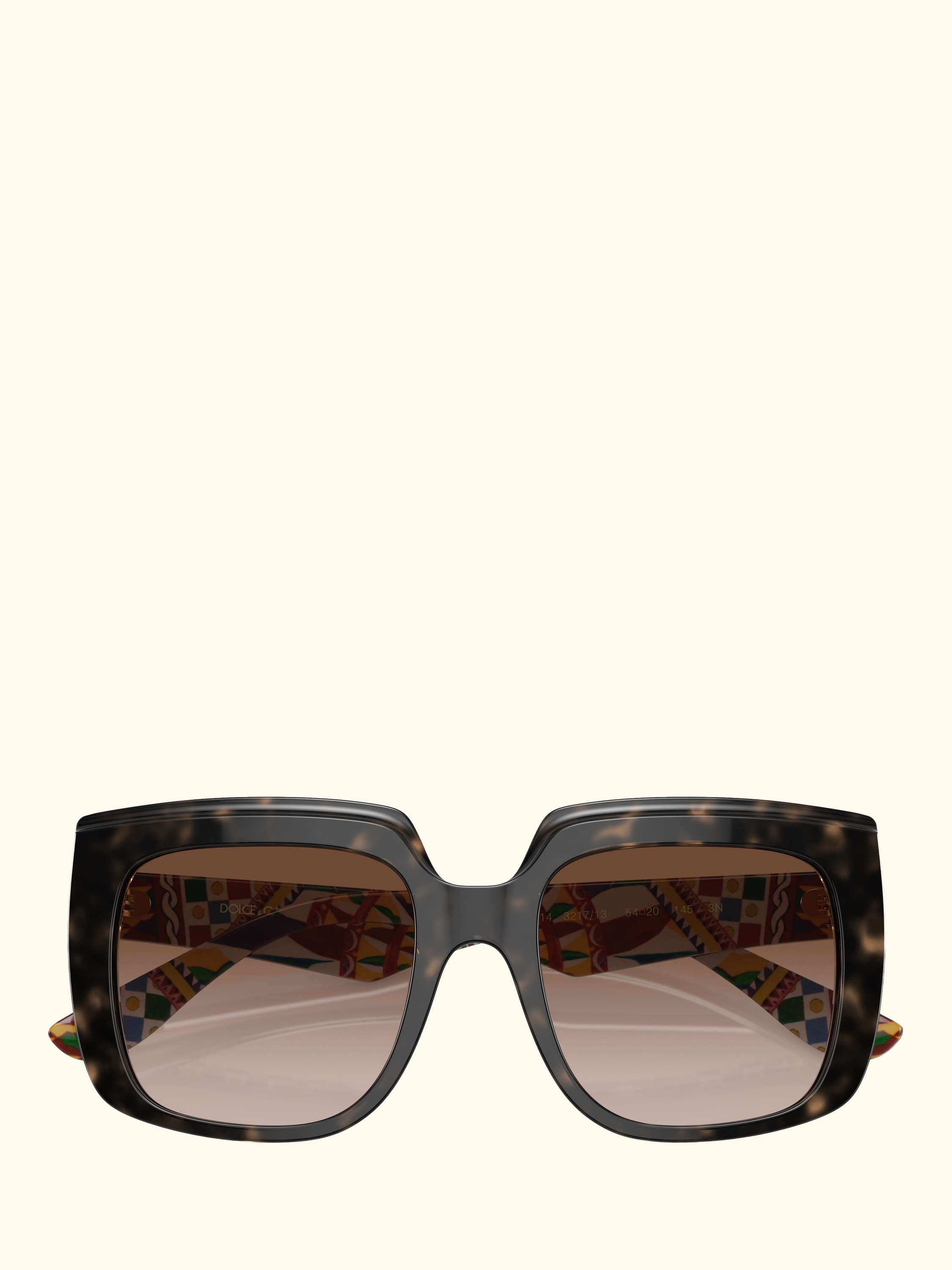 DG4414 Women's Square Gradient Sunglasses, Havana On White Barrow/Brown