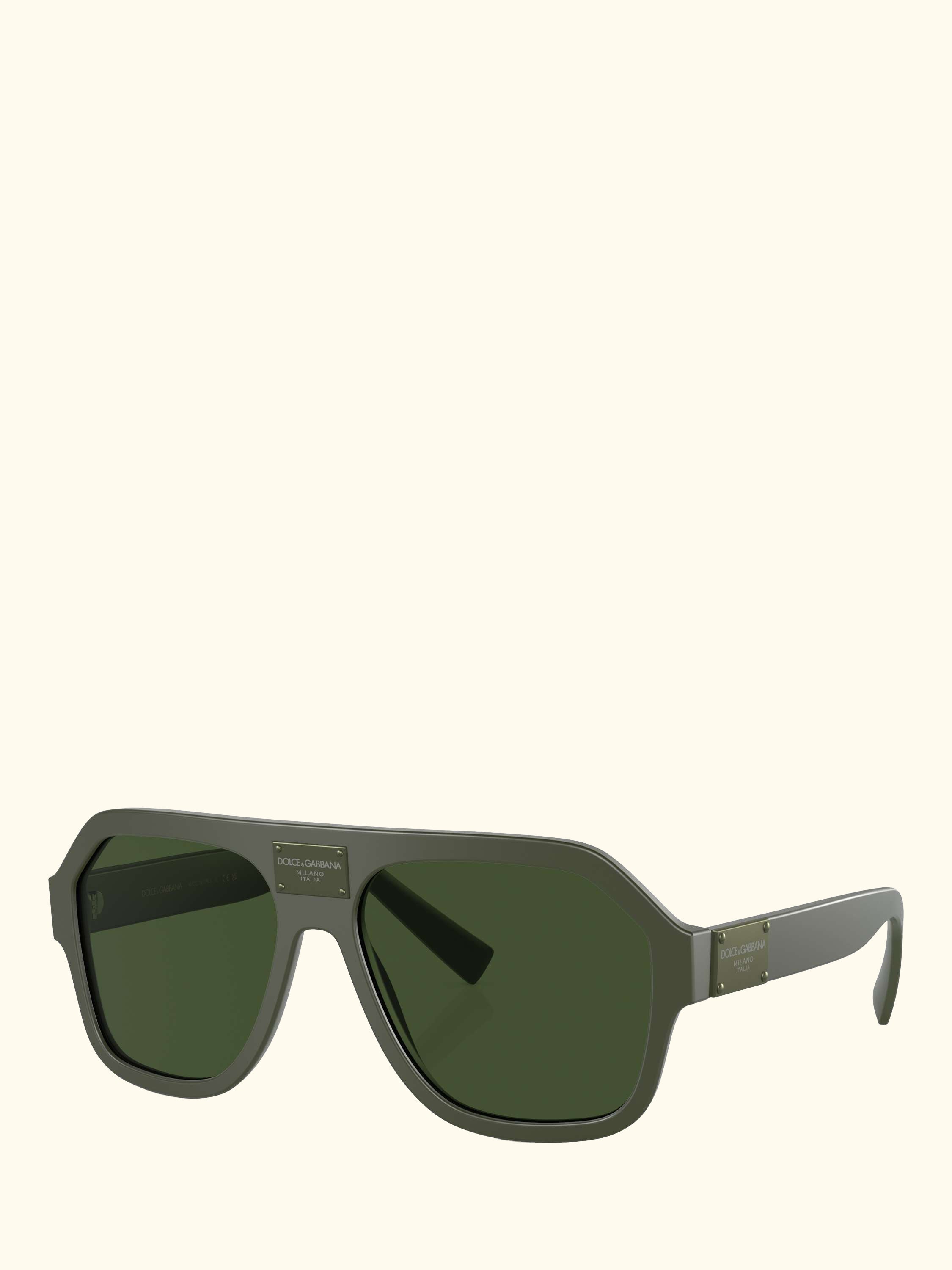 DG4433 Men's Aviator Sunglasses, Matte Dark Green/Green