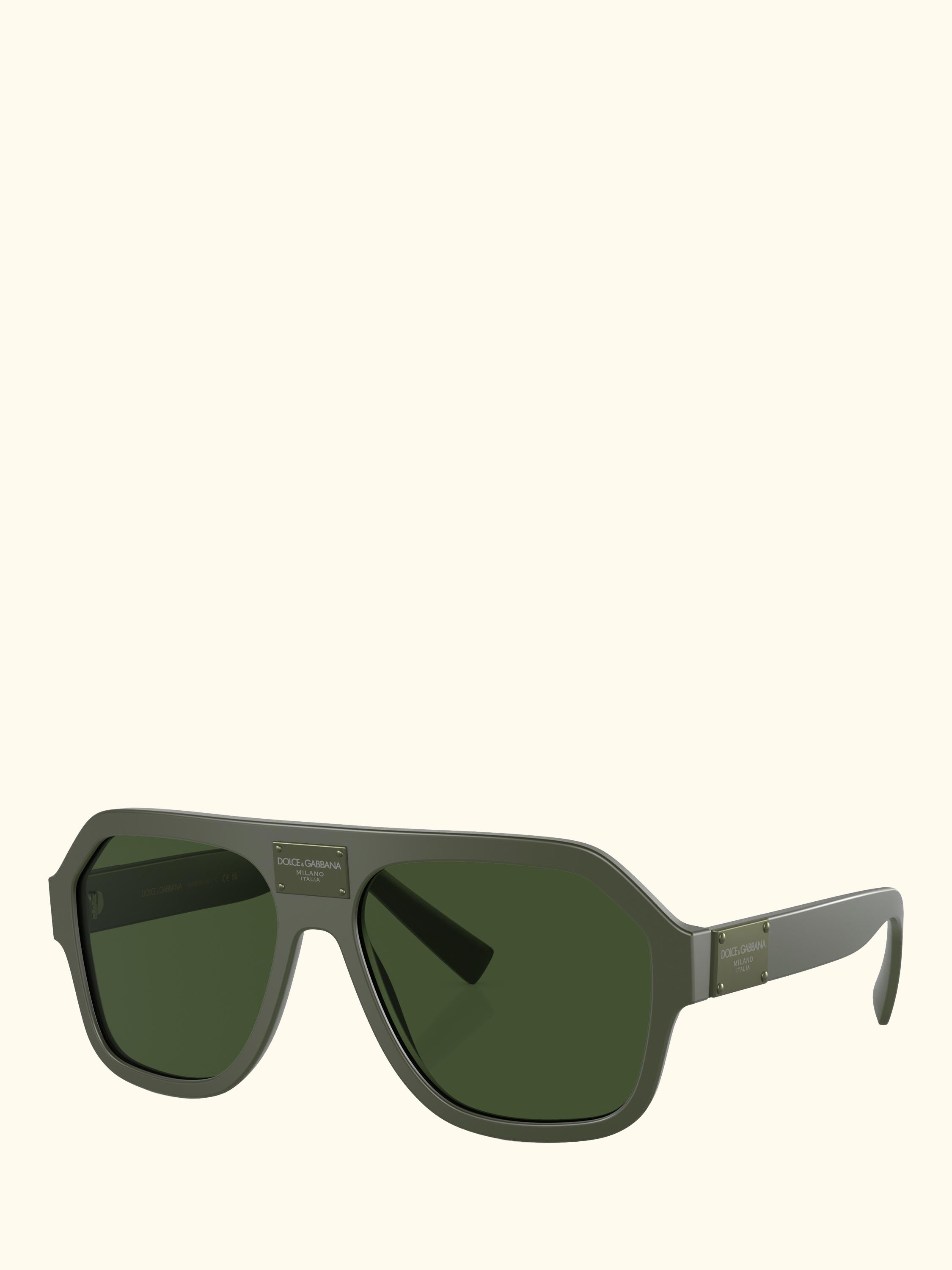 DG4433 Men's Aviator Sunglasses, Matte Dark Green/Green