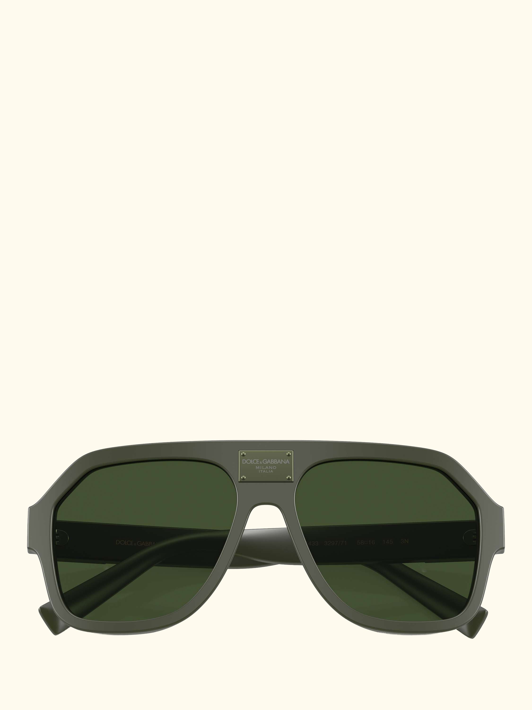 DG4433 Men's Aviator Sunglasses, Matte Dark Green/Green