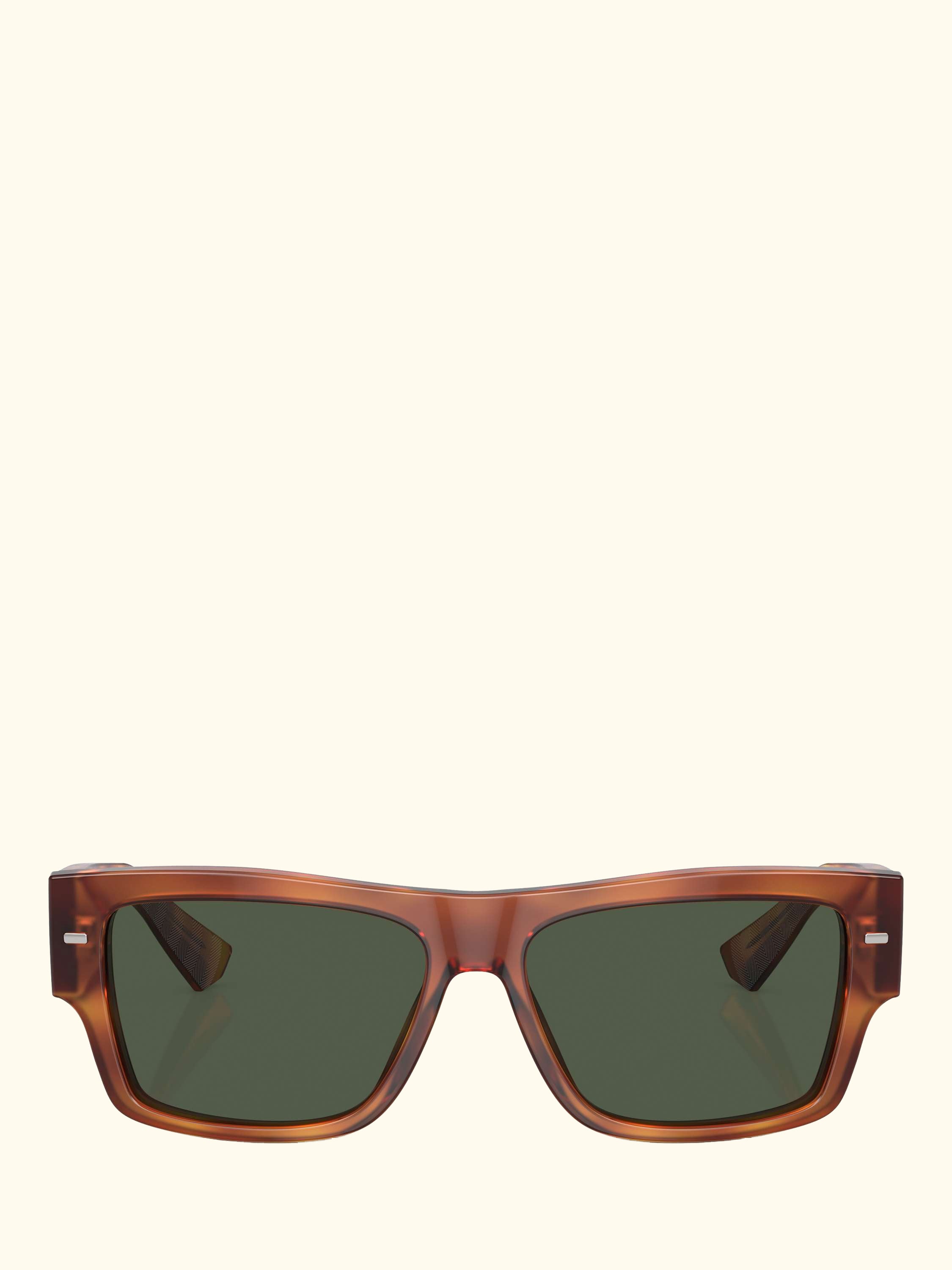 DG4451 Men's Polarised Rectangular Sunglasses, Ginger Havana/Green