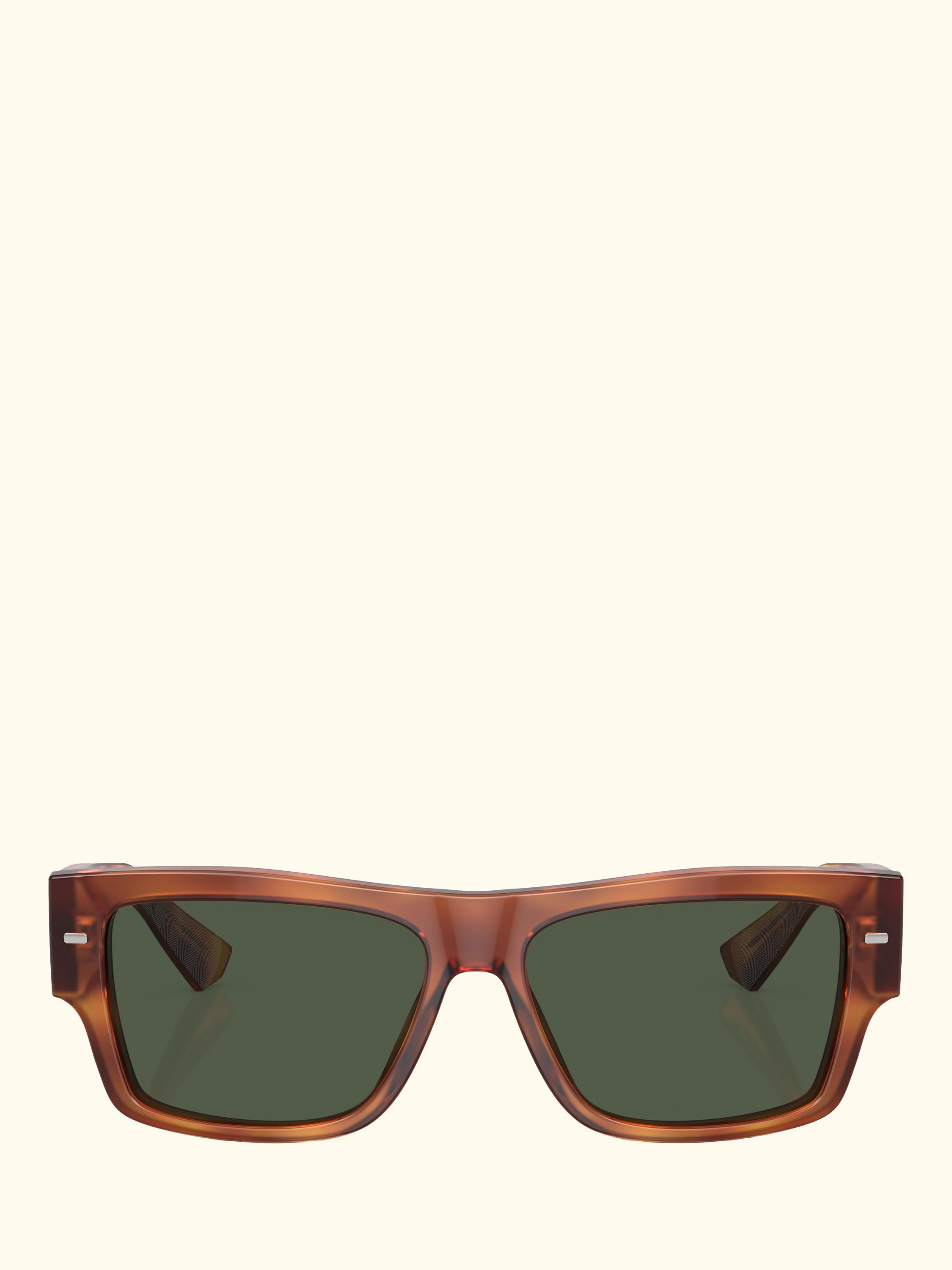 DG4451 Men's Polarised Rectangular Sunglasses, Ginger Havana/Green