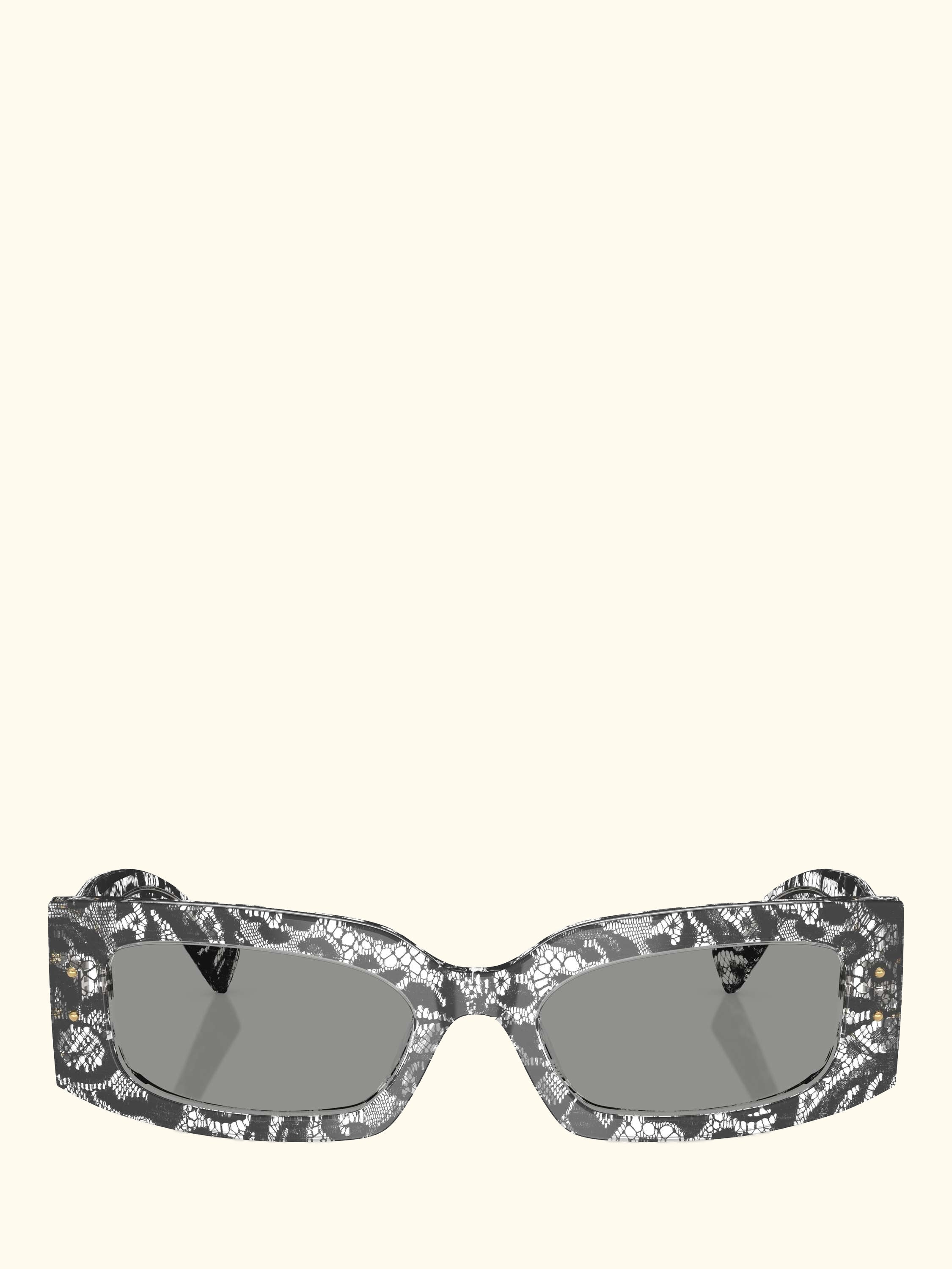DG4479 Women's Rectangular Sunglasses, Black Lace/Grey