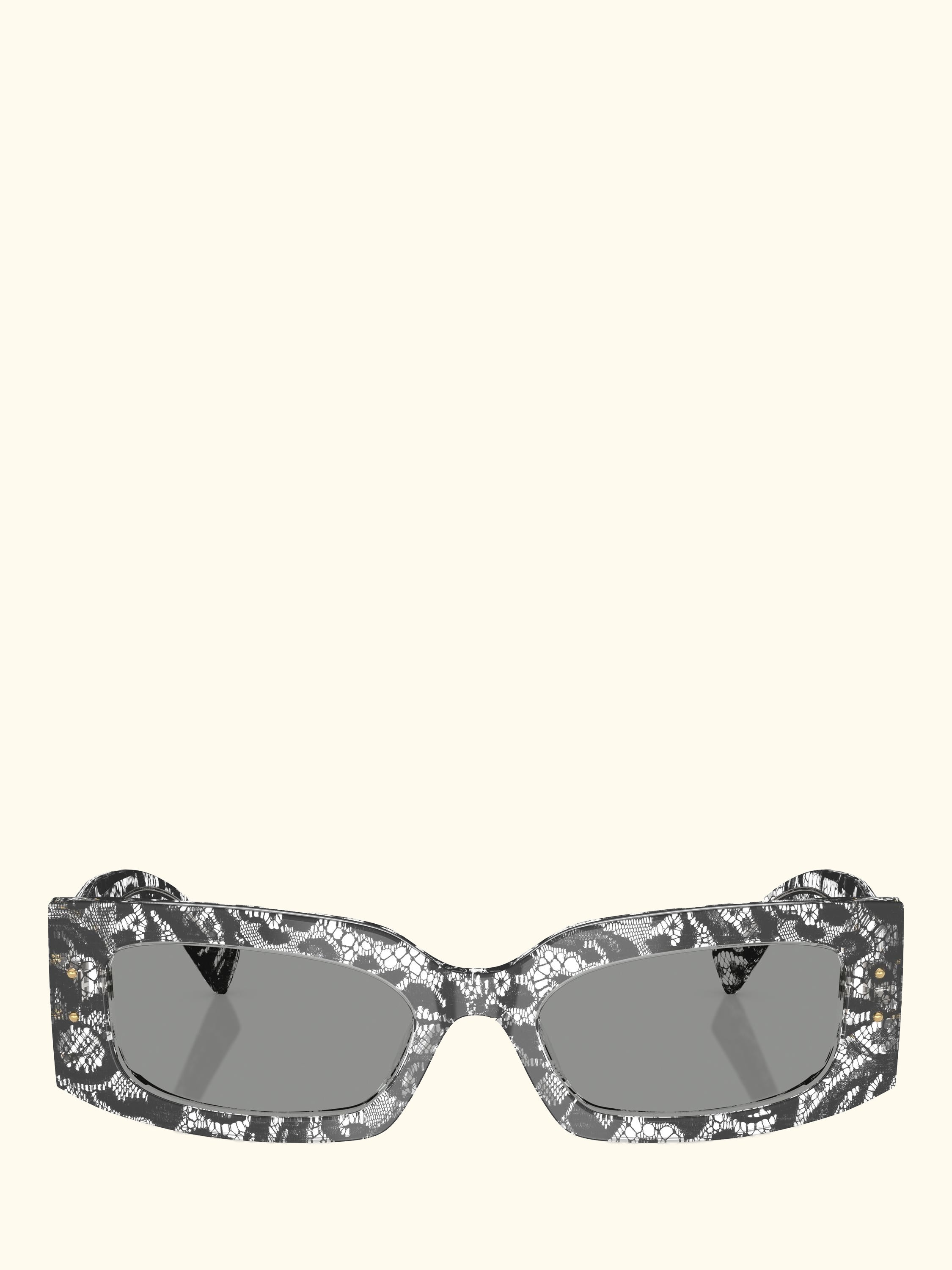 DG4479 Women's Rectangular Sunglasses, Black Lace/Grey