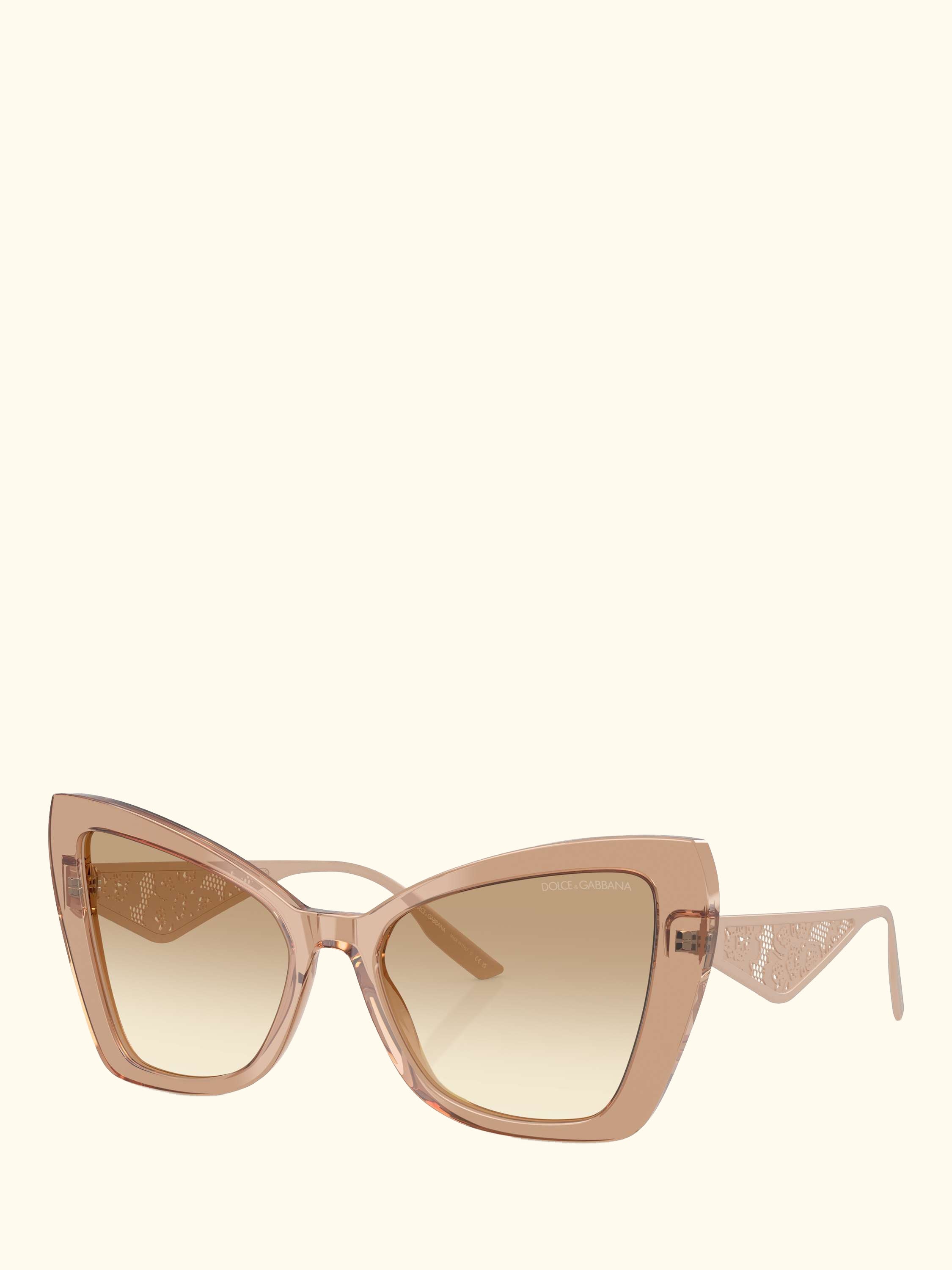 DG4489 Women's Cat Eye Gradient Sunglasses, Transparent Camel/Brown
