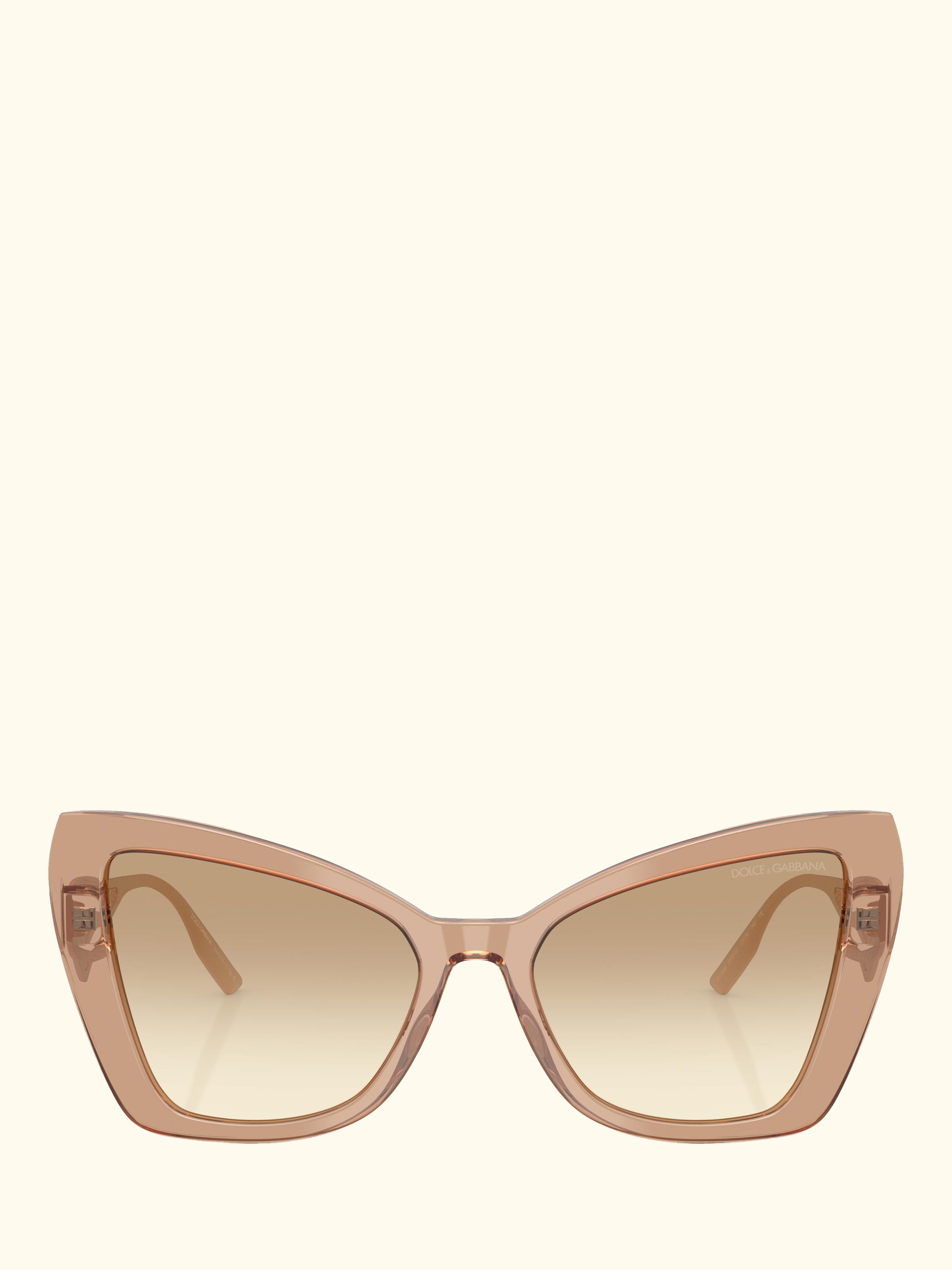 DG4489 Women's Cat Eye Gradient Sunglasses, Transparent Camel/Brown