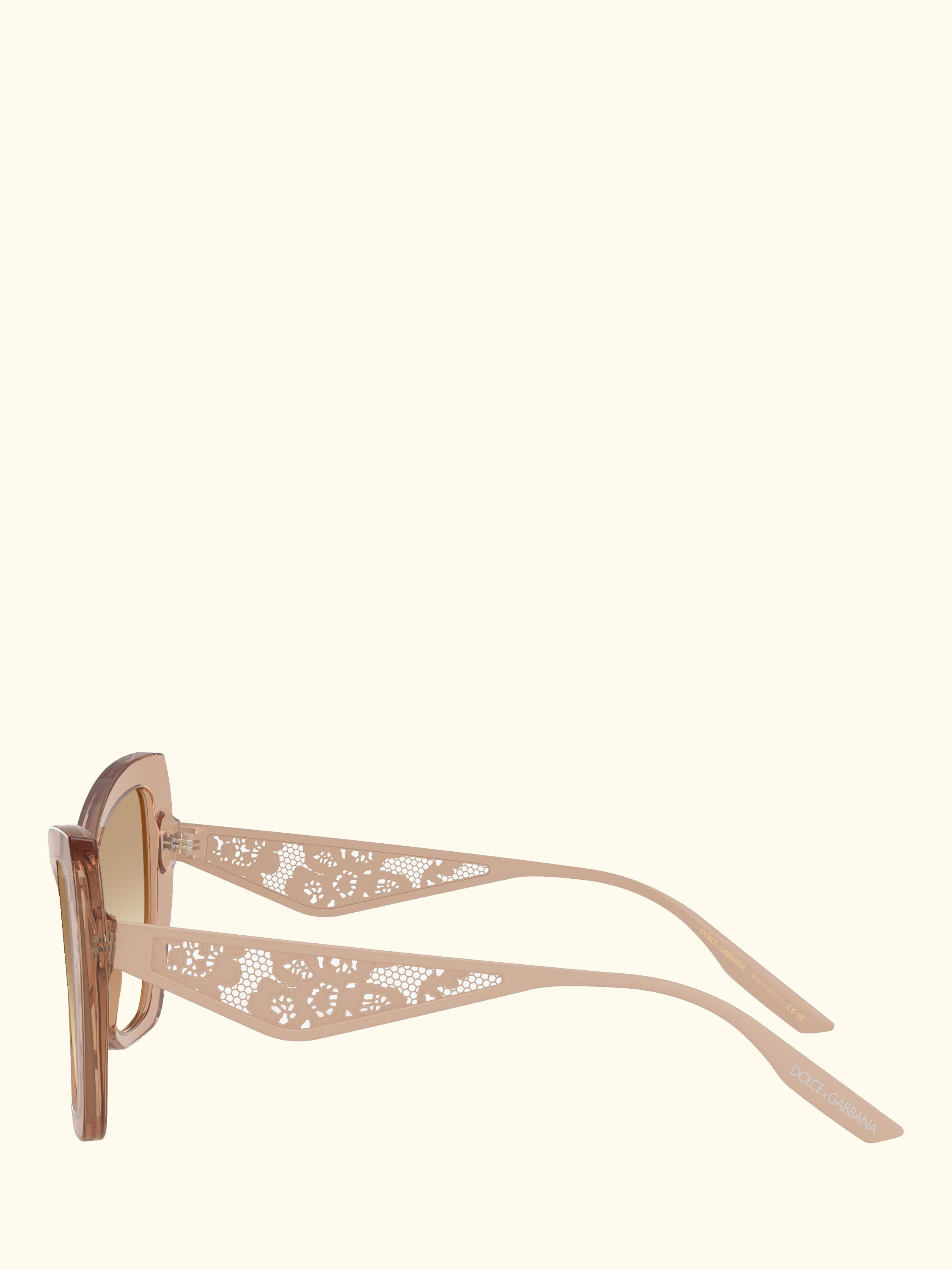 DG4489 Women's Cat Eye Gradient Sunglasses, Transparent Camel/Brown
