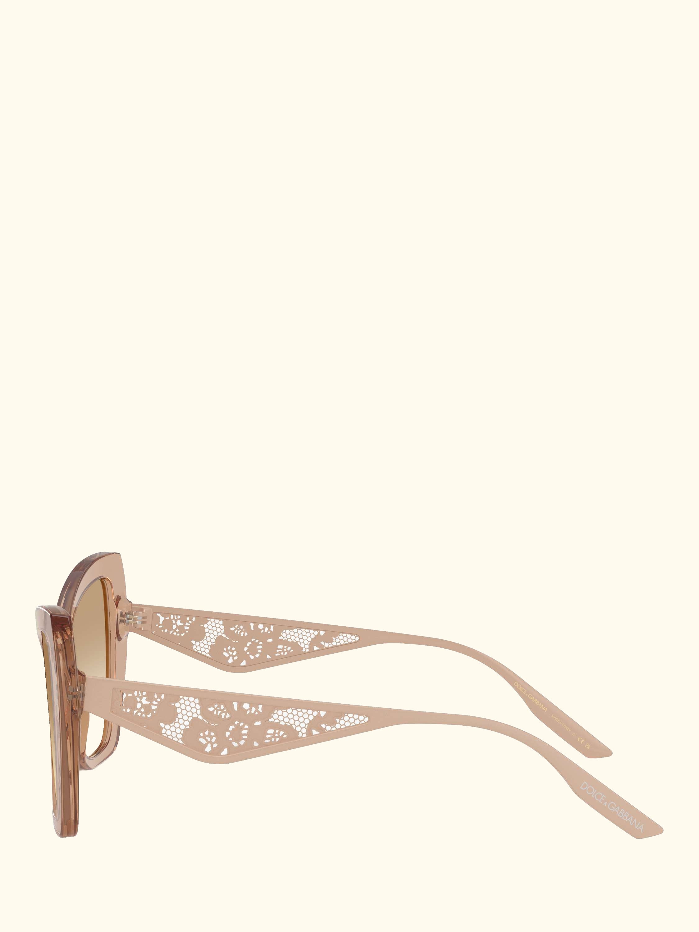 DG4489 Women's Cat Eye Gradient Sunglasses, Transparent Camel/Brown