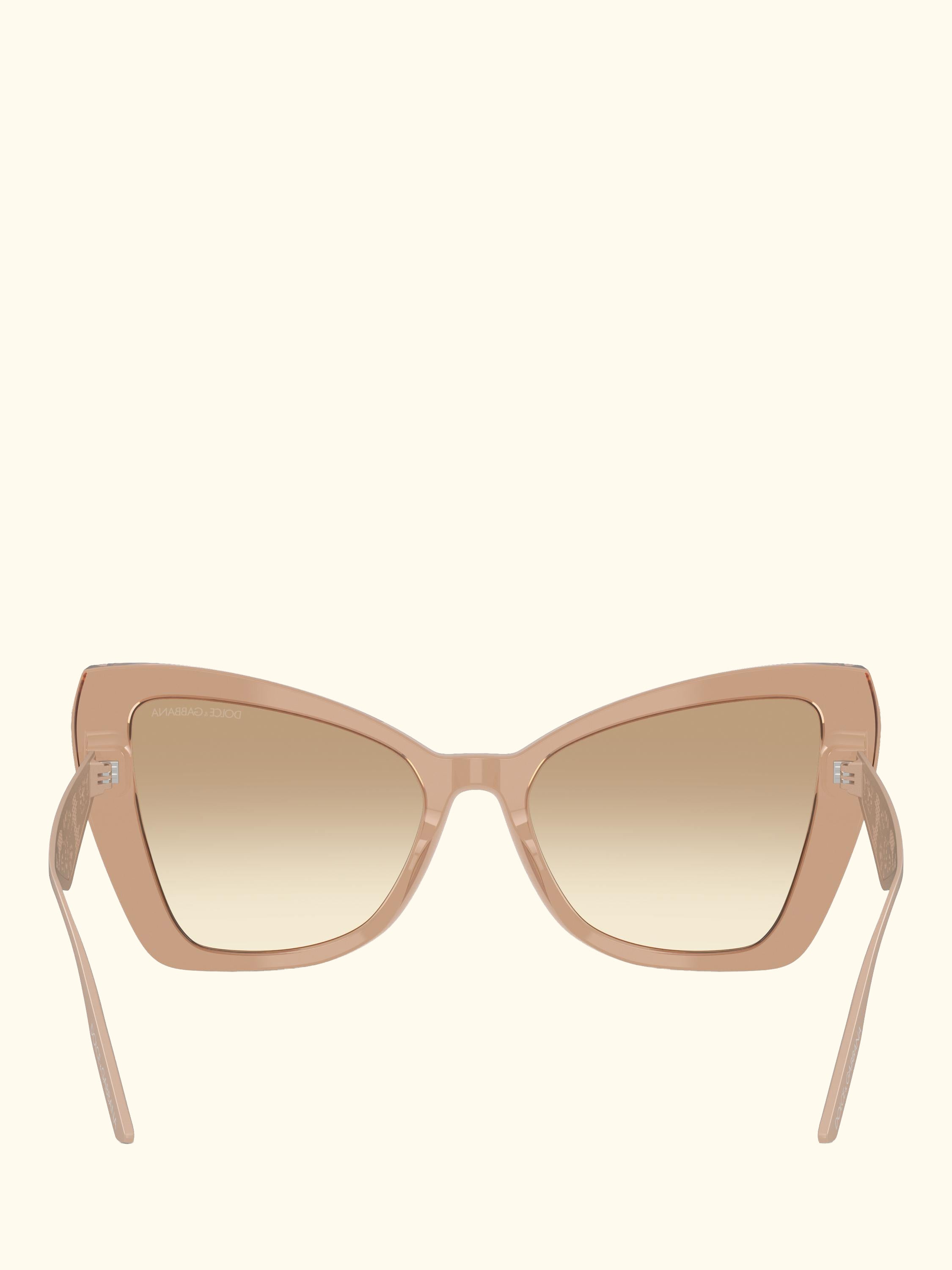 DG4489 Women's Cat Eye Gradient Sunglasses, Transparent Camel/Brown