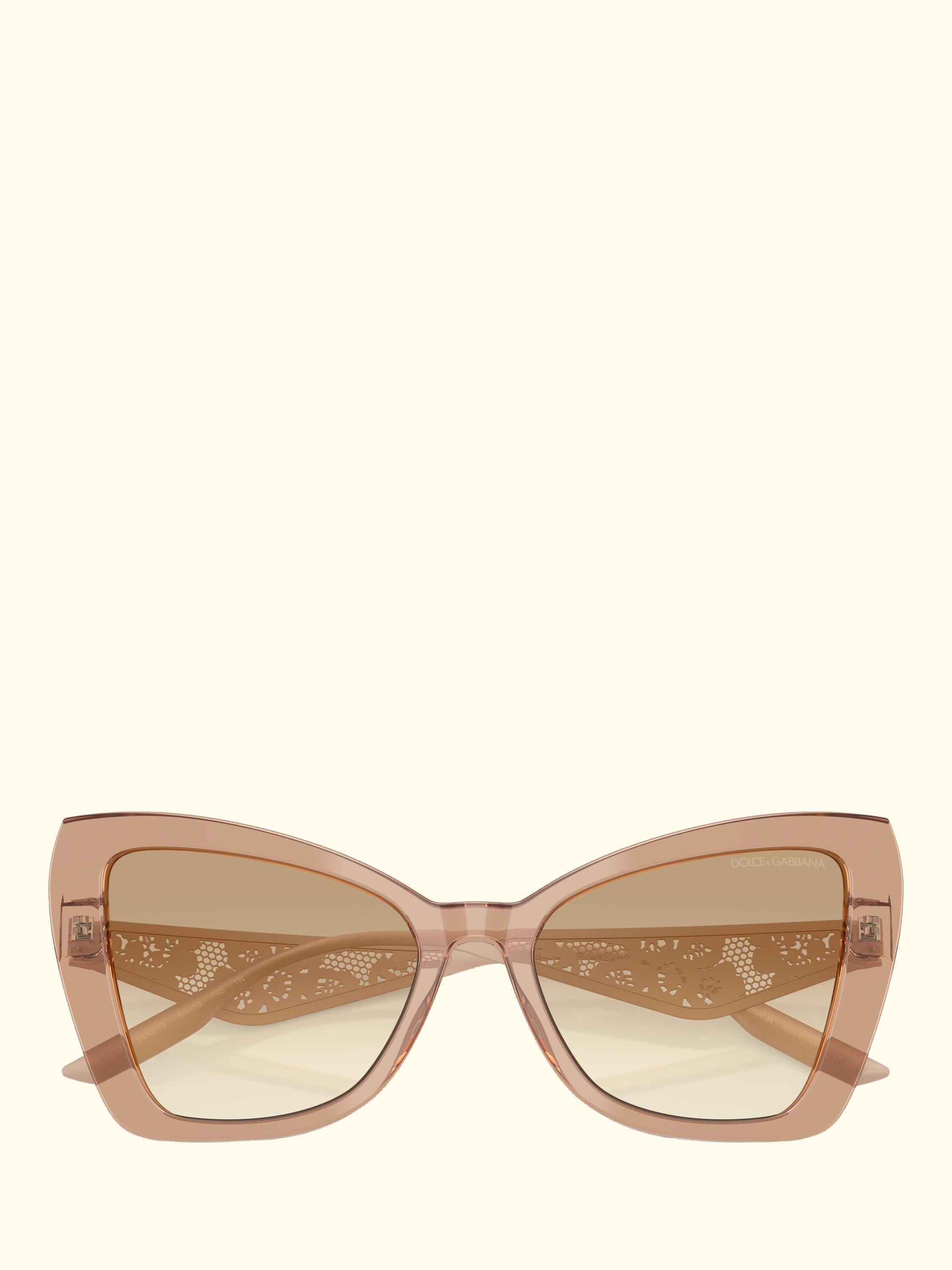 DG4489 Women's Cat Eye Gradient Sunglasses, Transparent Camel/Brown