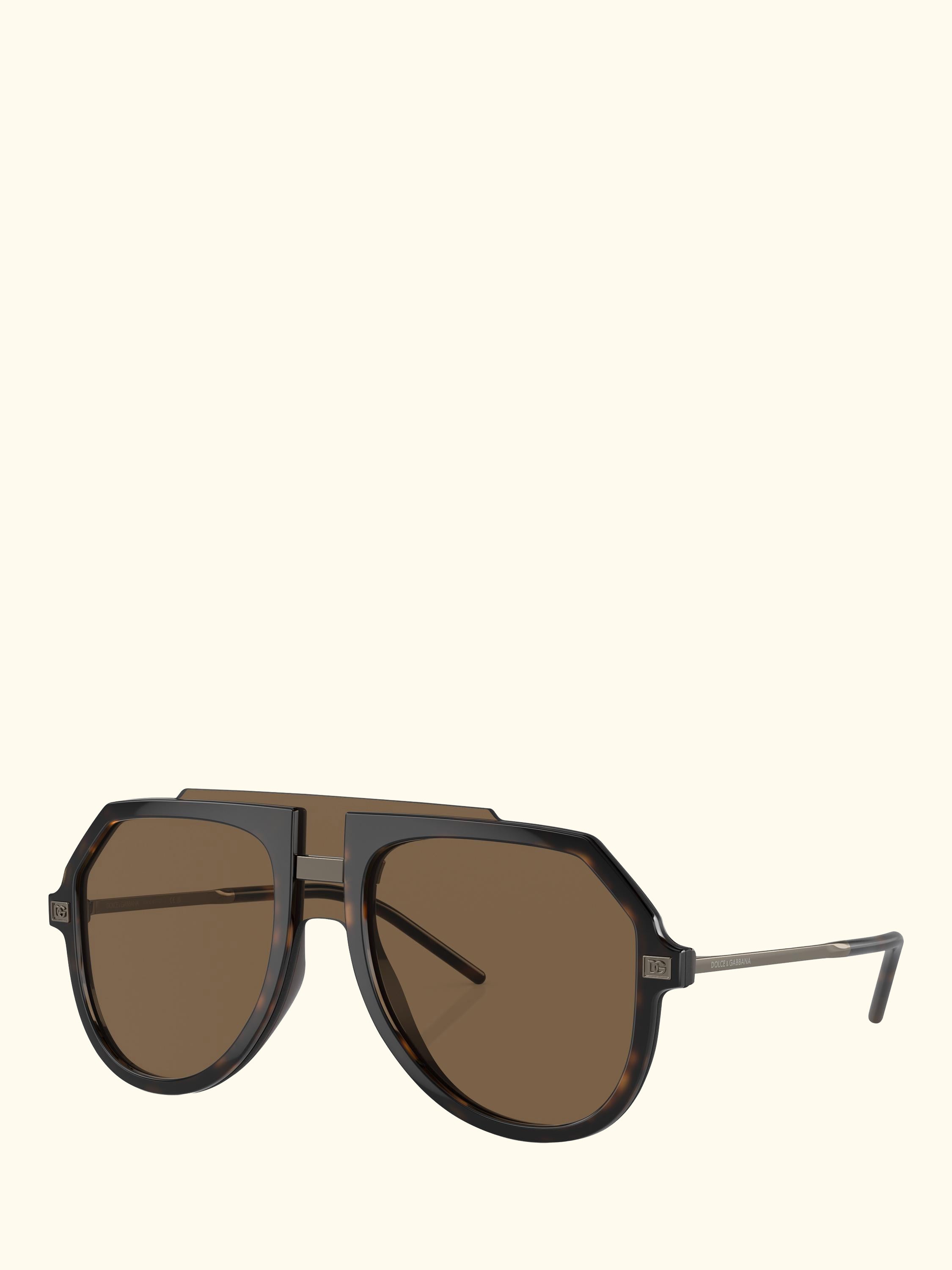 DG6195 Men's Aviator Sunglasses, Havana/Brown