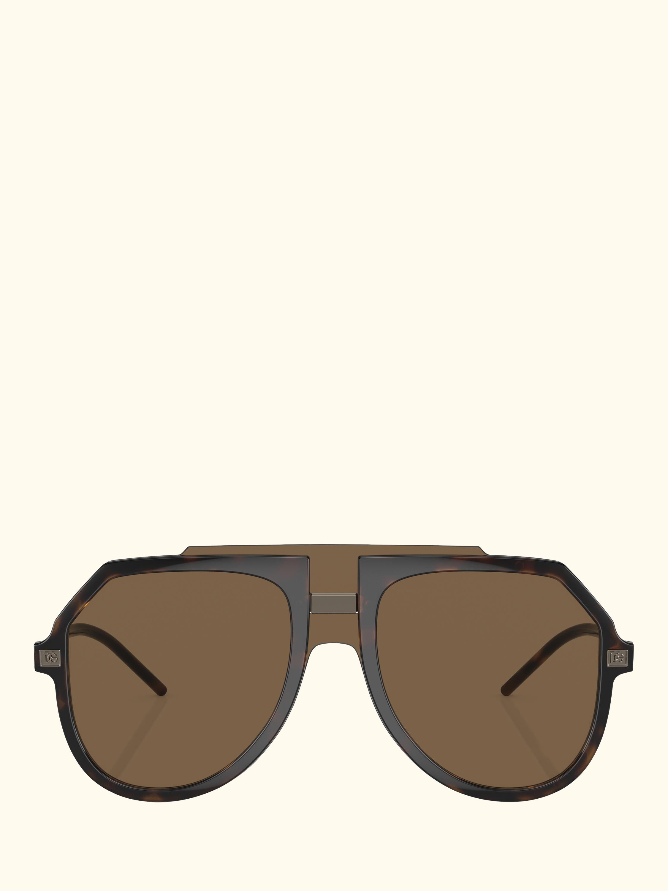 DG6195 Men's Aviator Sunglasses, Havana/Brown