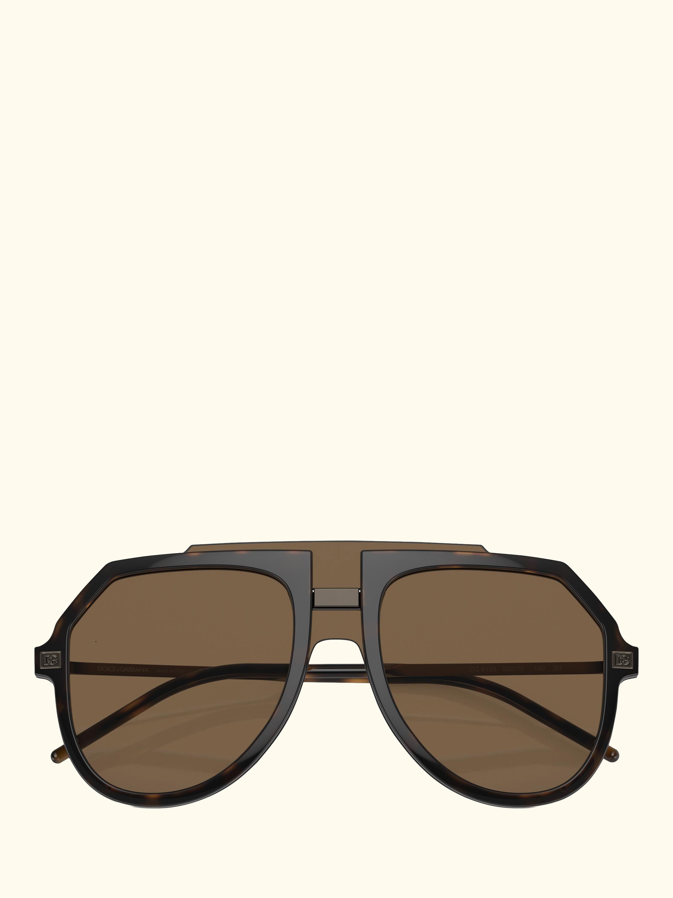 DG6195 Men's Aviator Sunglasses, Havana/Brown