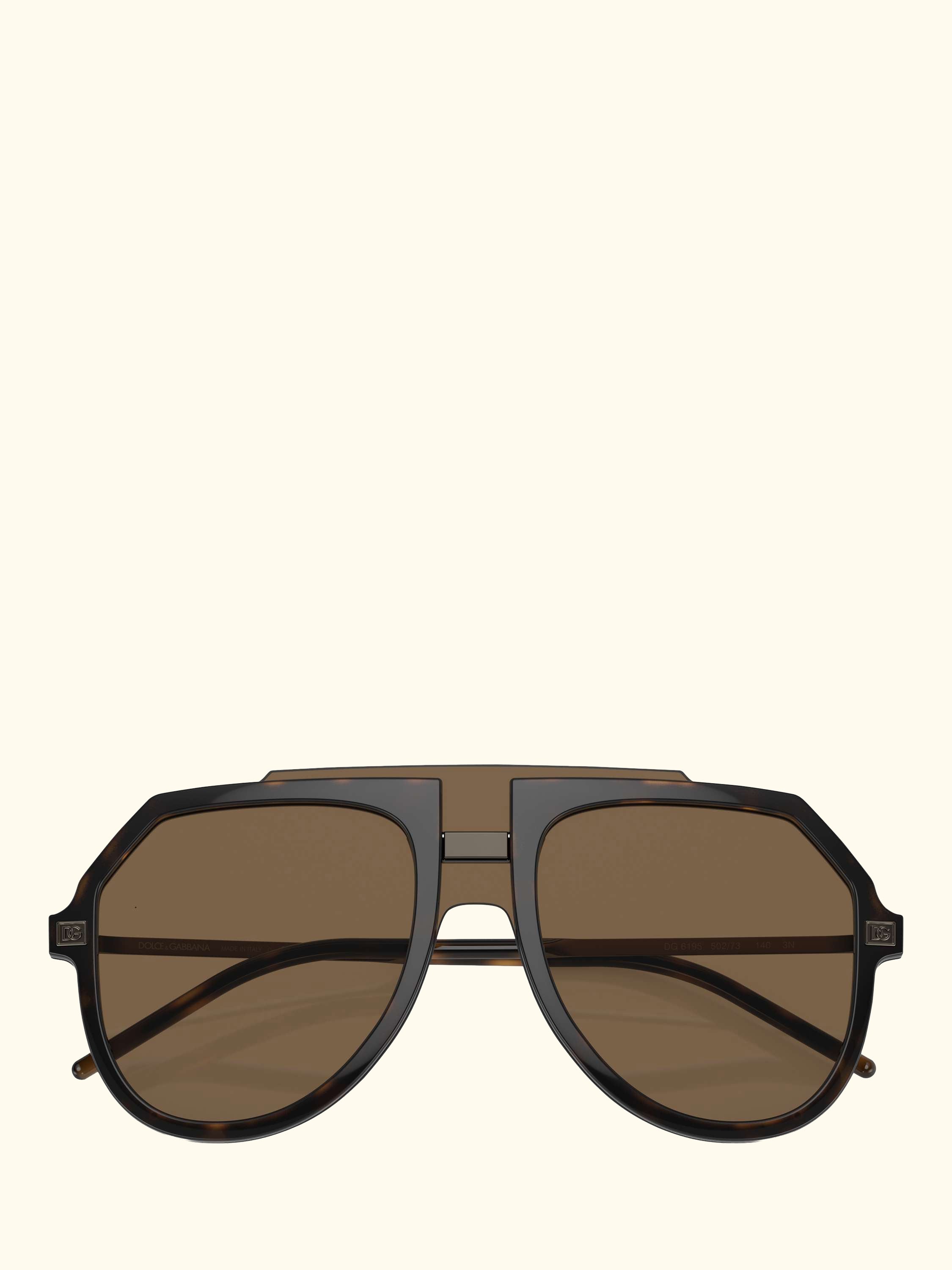 DG6195 Men's Aviator Sunglasses, Havana/Brown