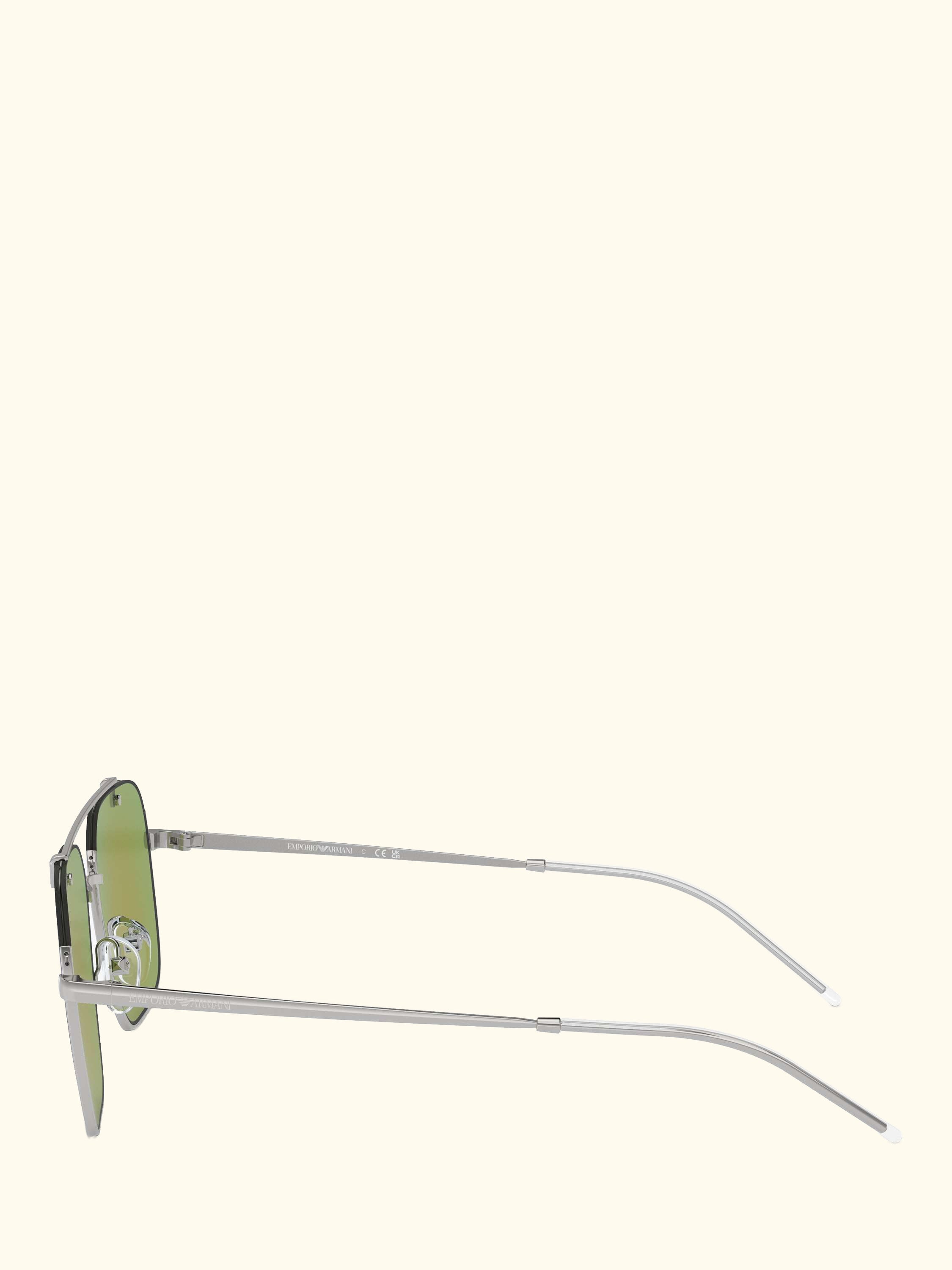 EA2150 Men's Aviator Sunglasses, Shiny Silver/Purple