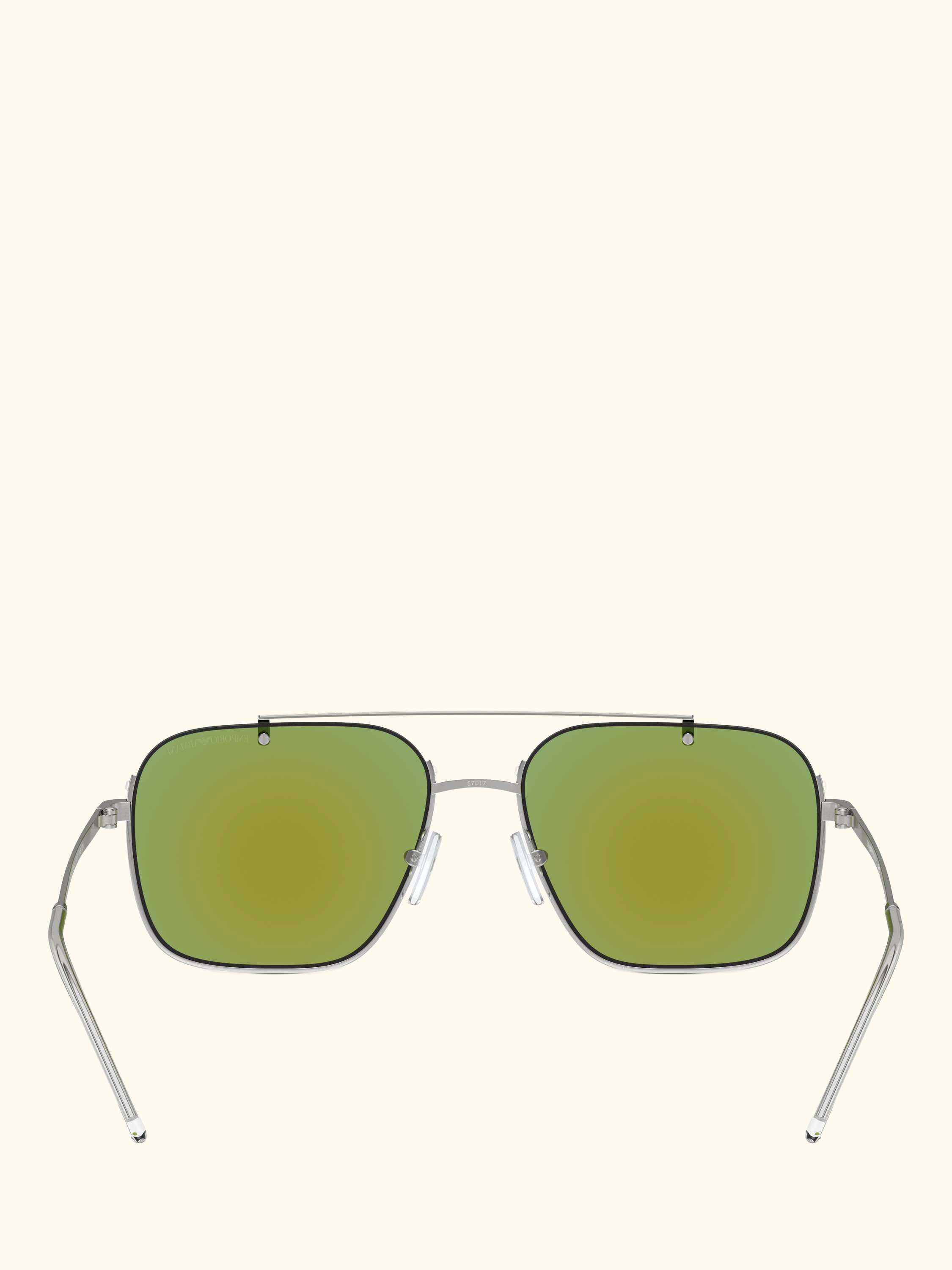 EA2150 Men's Aviator Sunglasses, Shiny Silver/Purple