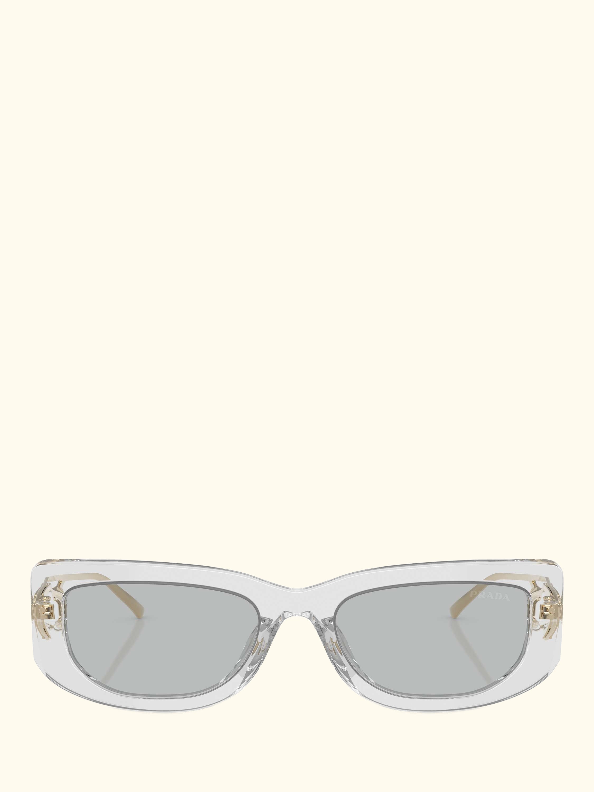 PR 14YS Women's Rectangular Sunglasses, Transparent Grey/Grey