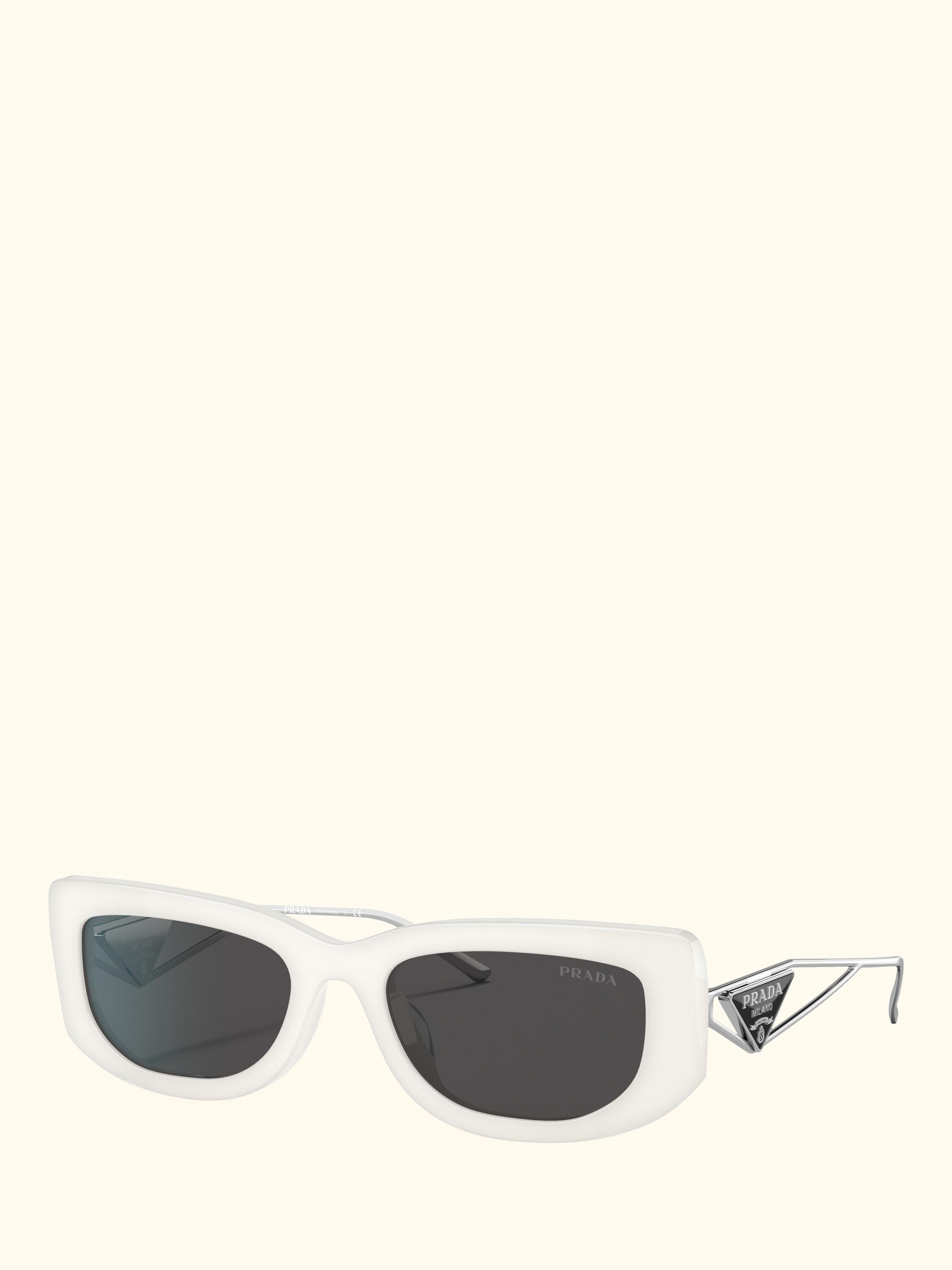 PR 14YS Women's Rectangular Sunglasses, Talc/Grey