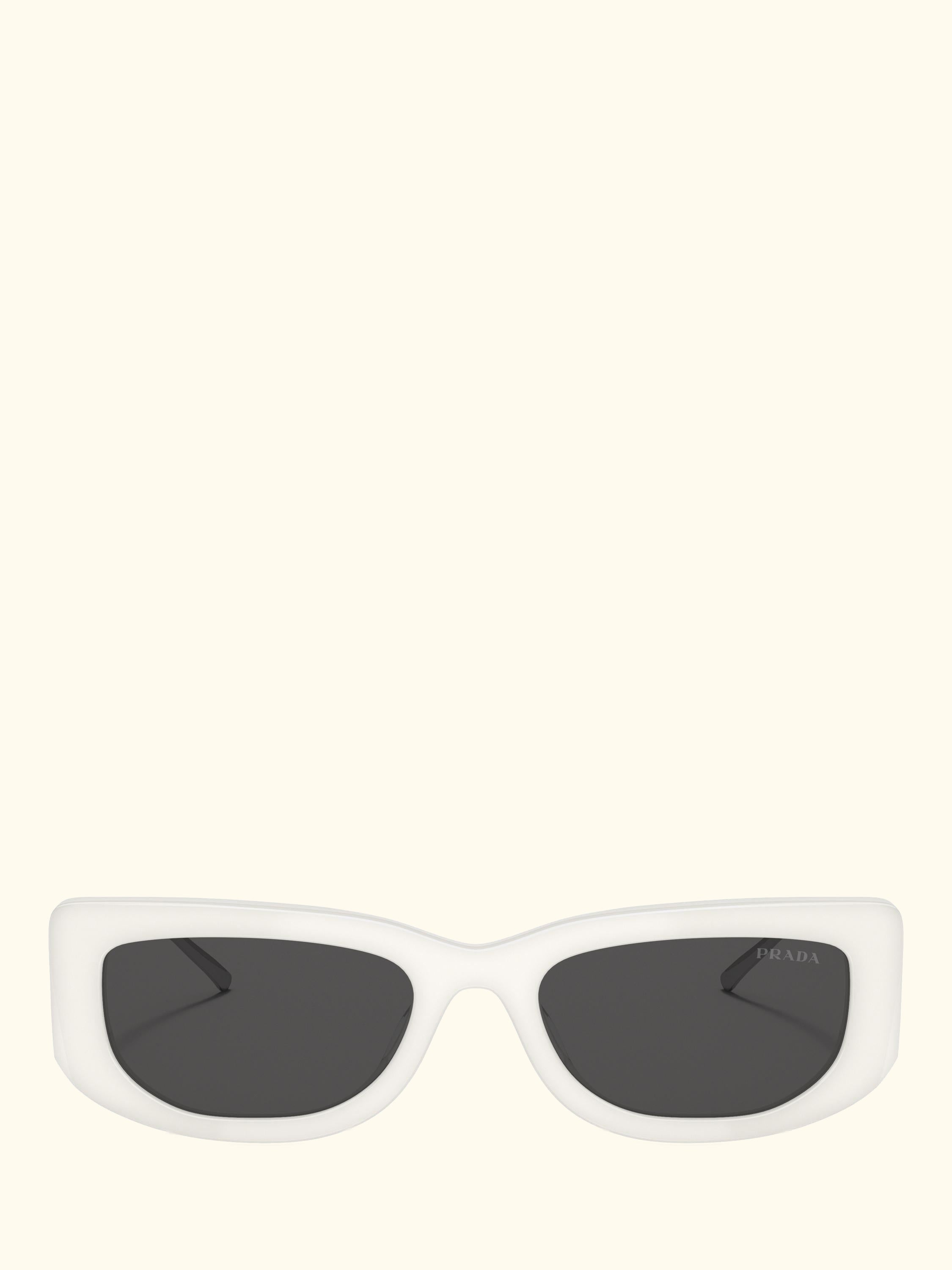 PR 14YS Women's Rectangular Sunglasses, Talc/Grey